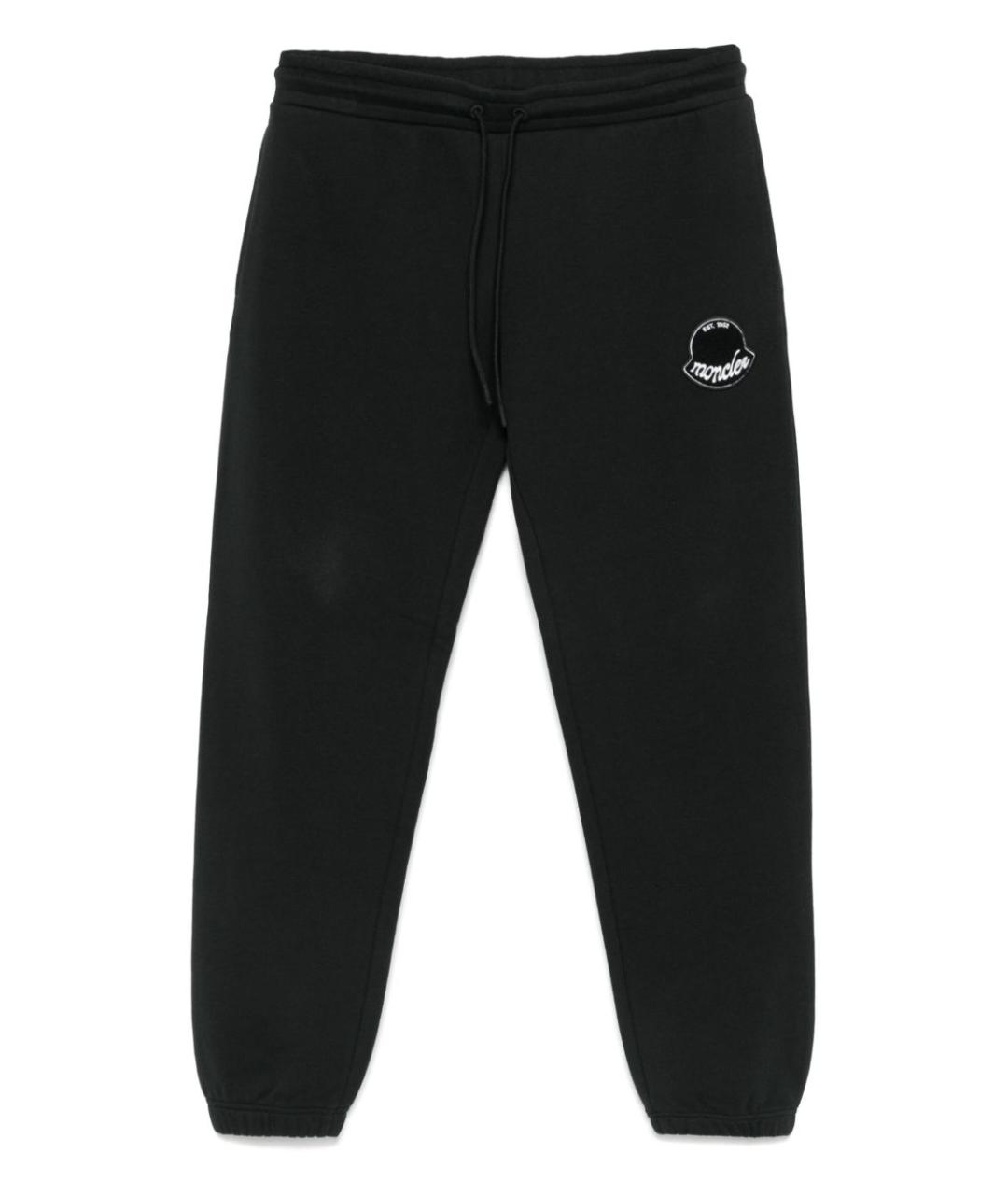 MONCLER Черные хлопковые повседневные брюки, фото 1