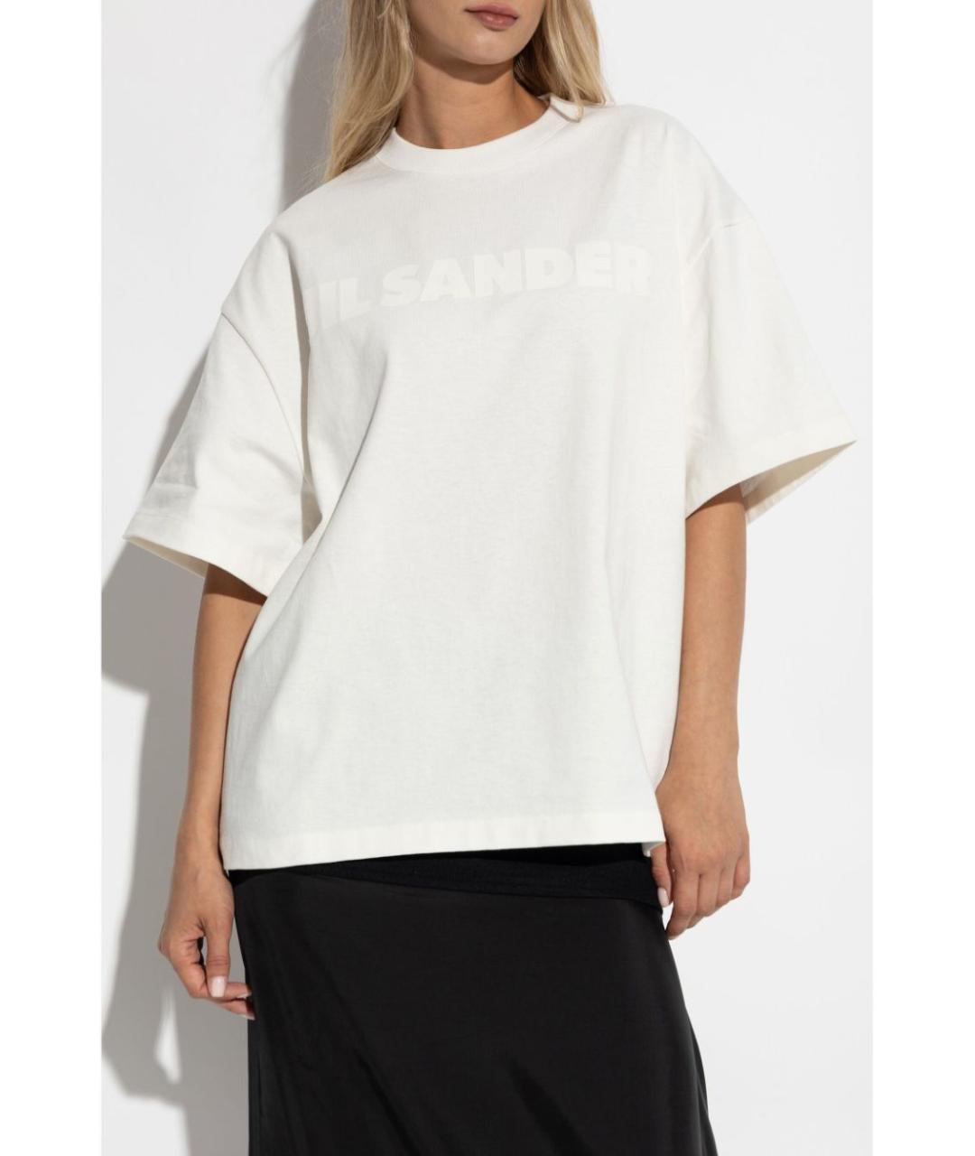 JIL SANDER Белая хлопковая футболка, фото 5