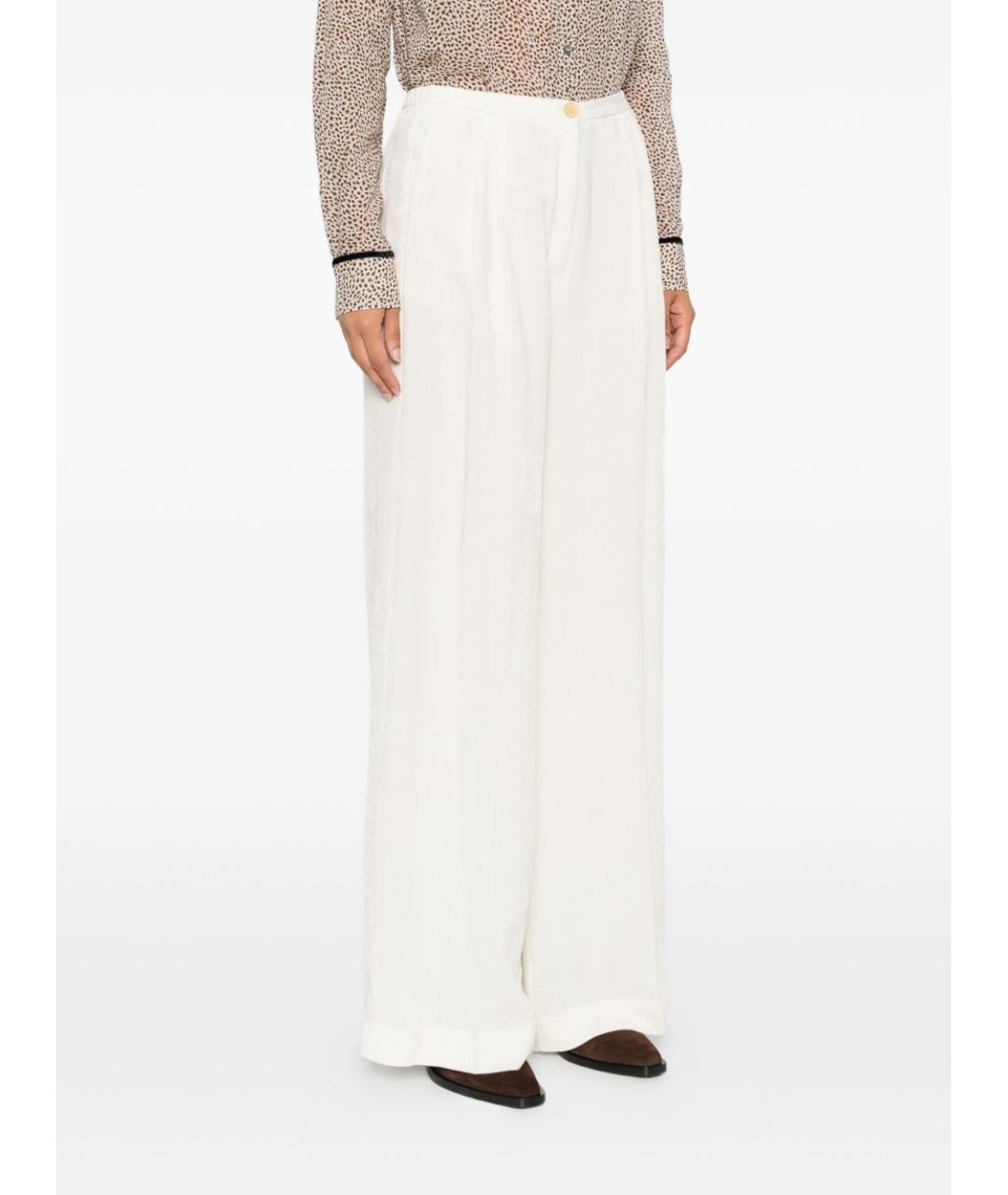 FORTE FORTE Белые вискозные прямые брюки, фото 5