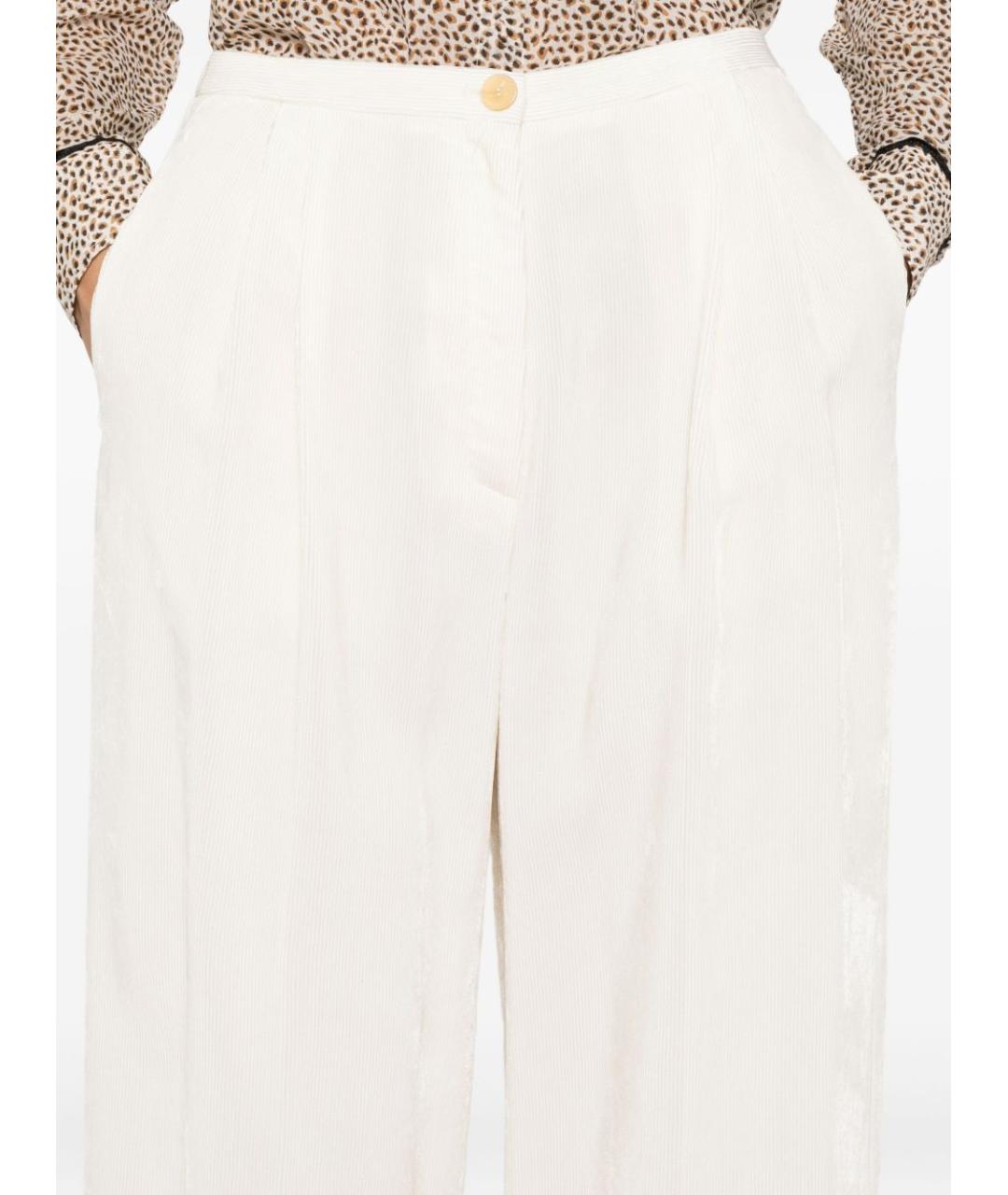 FORTE FORTE Белые вискозные прямые брюки, фото 4