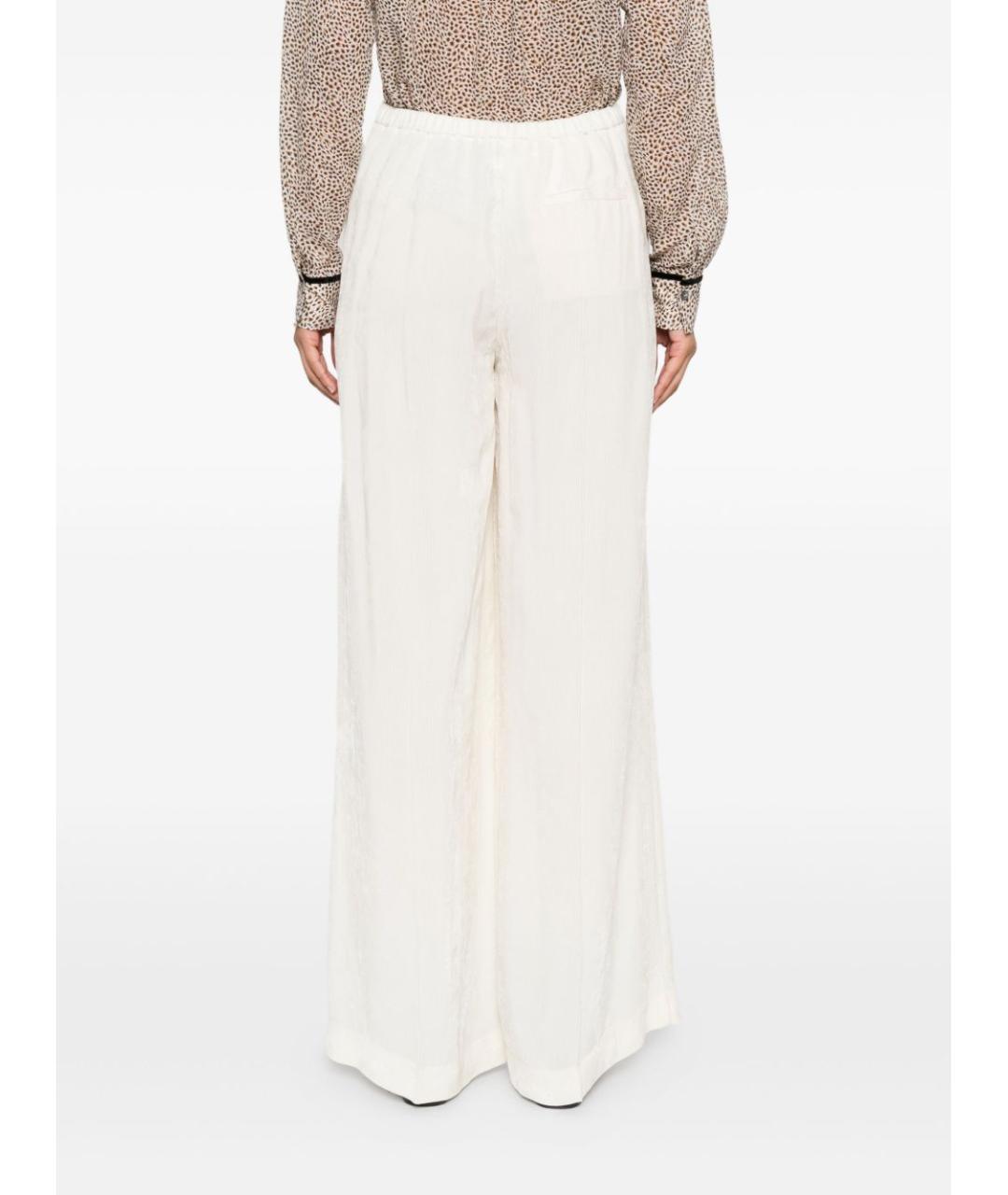 FORTE FORTE Белые вискозные прямые брюки, фото 3