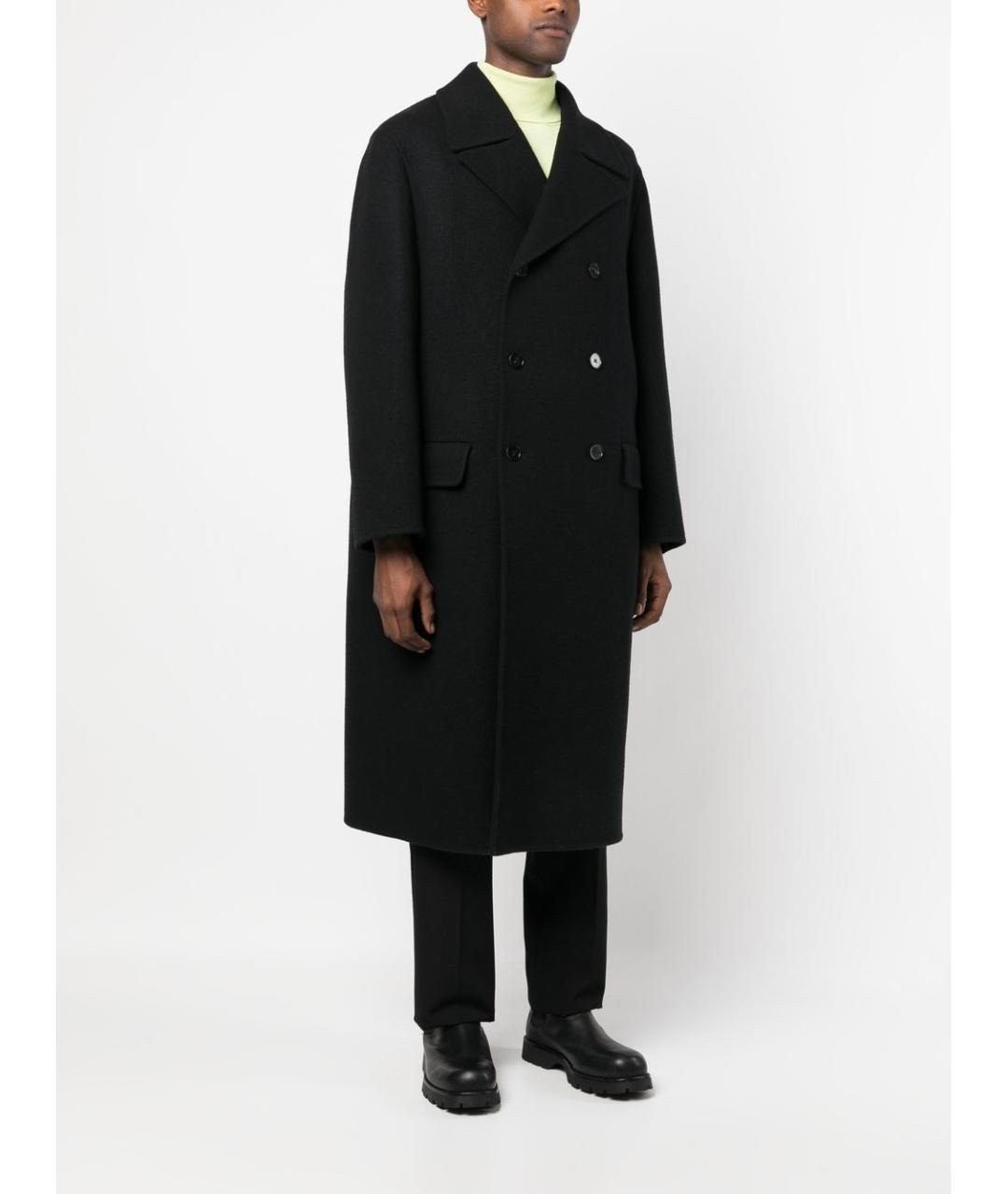 JIL SANDER Черное шерстяное пальто, фото 2