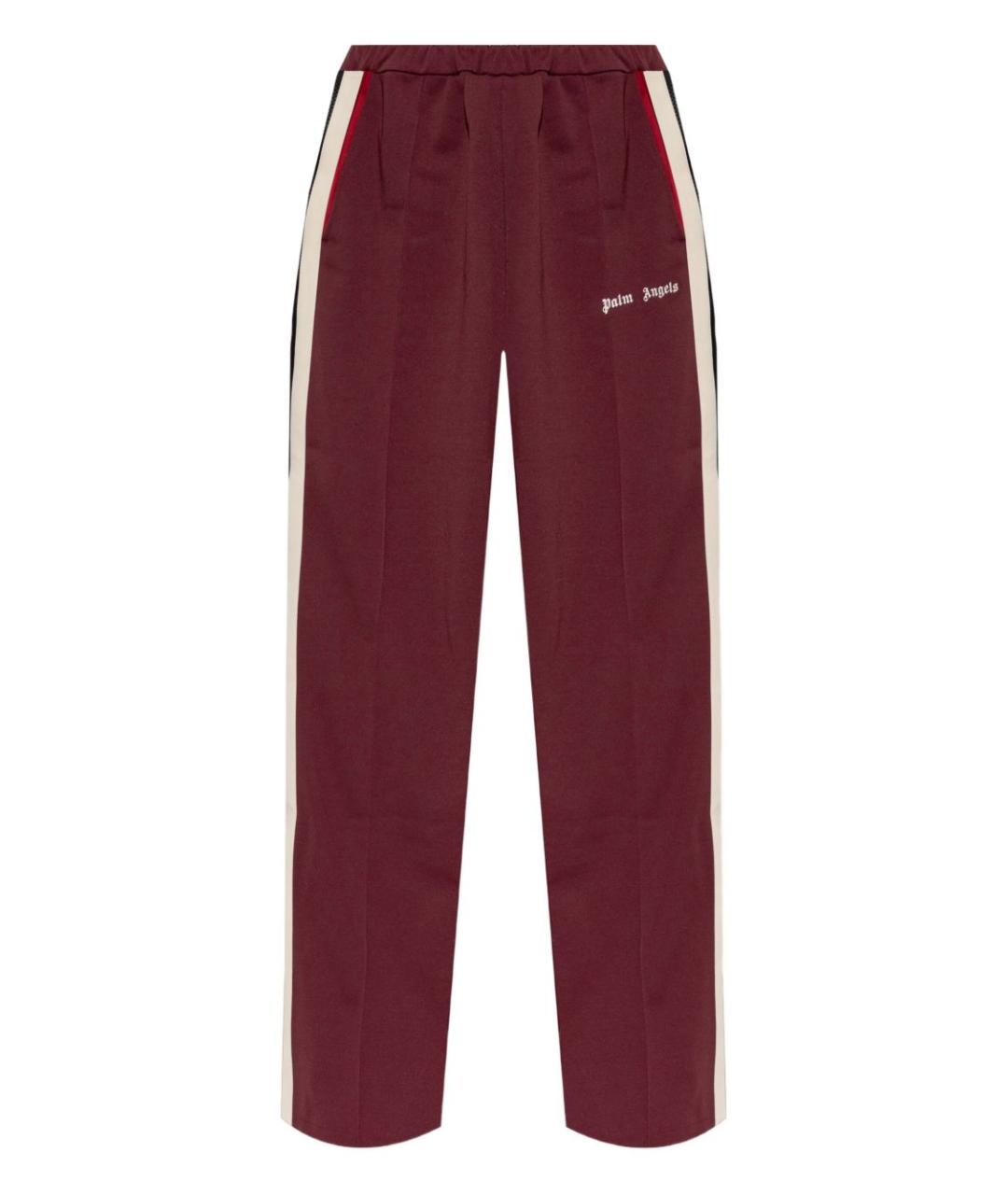 PALM ANGELS Бордовые полиэстеровые прямые брюки, фото 1