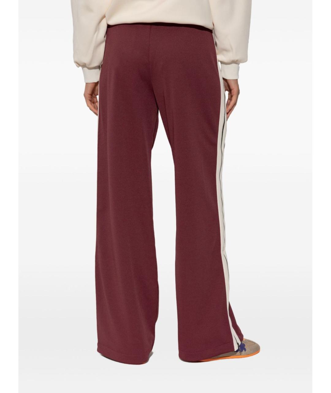 PALM ANGELS Бордовые полиэстеровые прямые брюки, фото 2