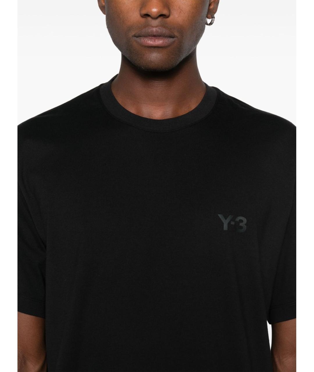 Y-3 Черная хлопковая футболка, фото 3