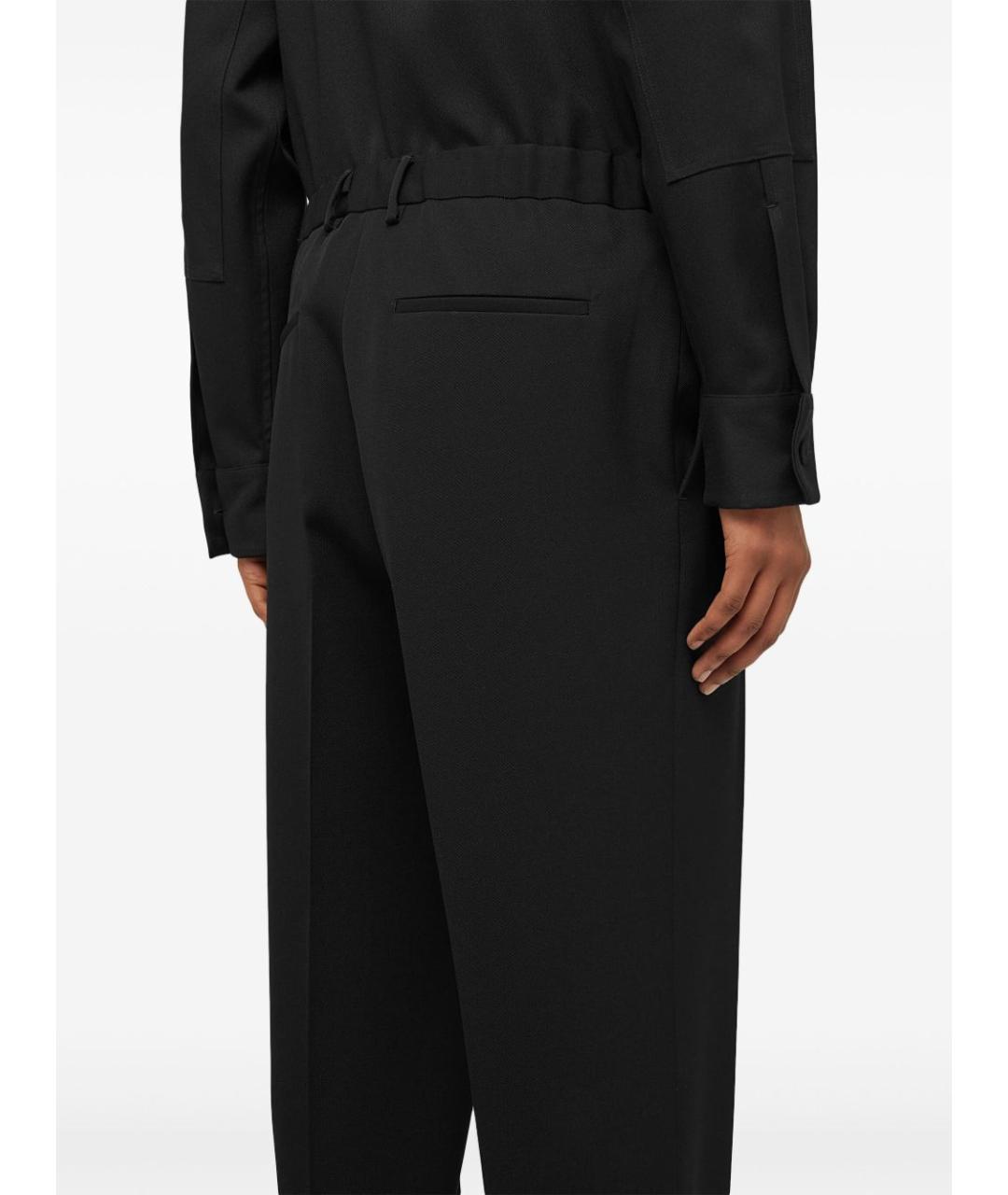 JIL SANDER Черные шерстяные повседневные брюки, фото 5