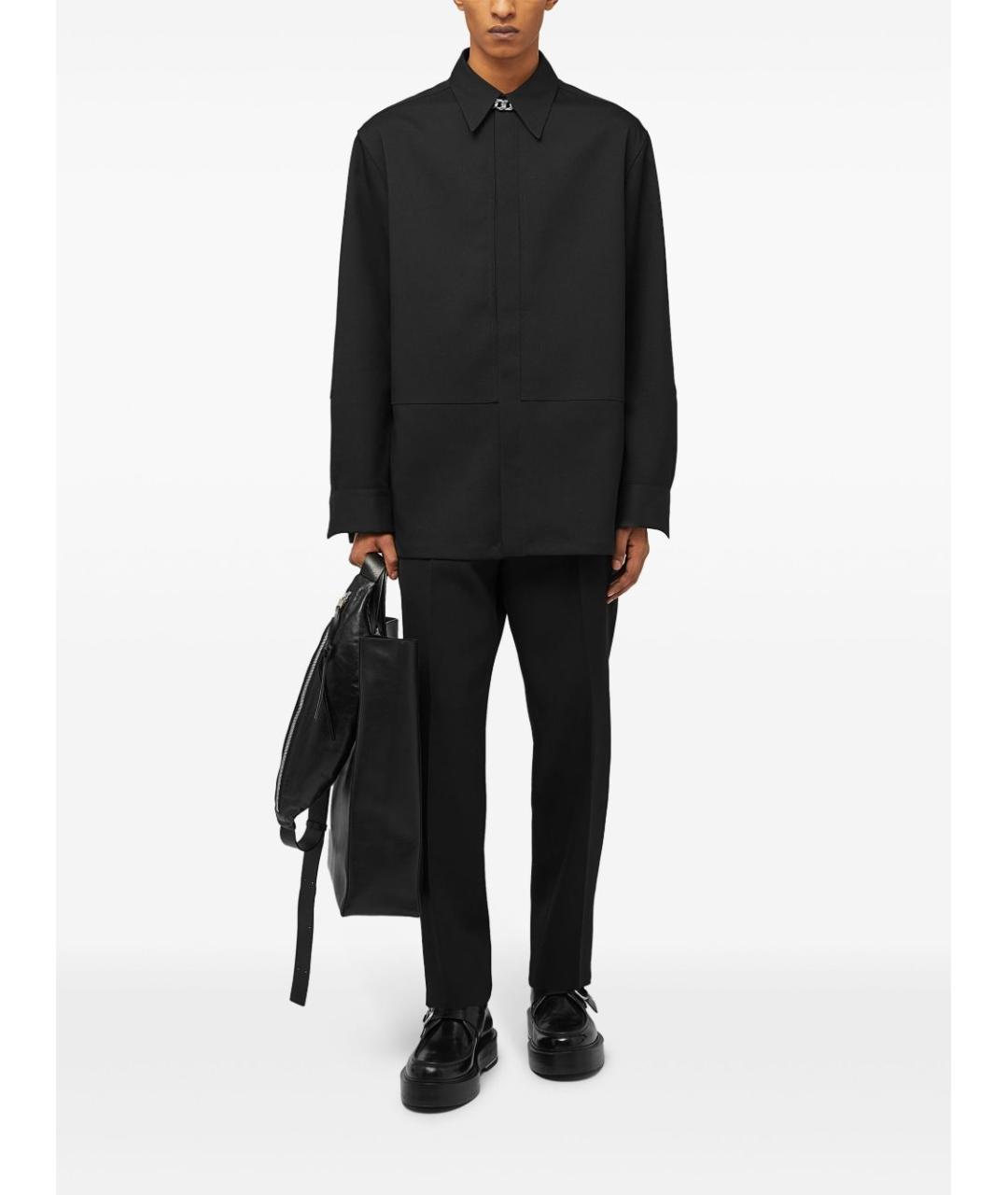 JIL SANDER Черные шерстяные повседневные брюки, фото 4