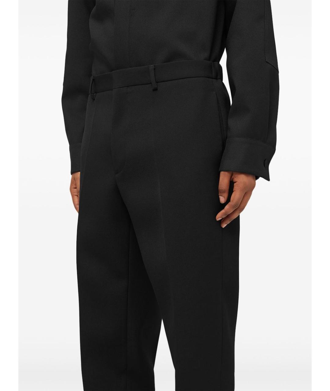 JIL SANDER Черные шерстяные повседневные брюки, фото 6