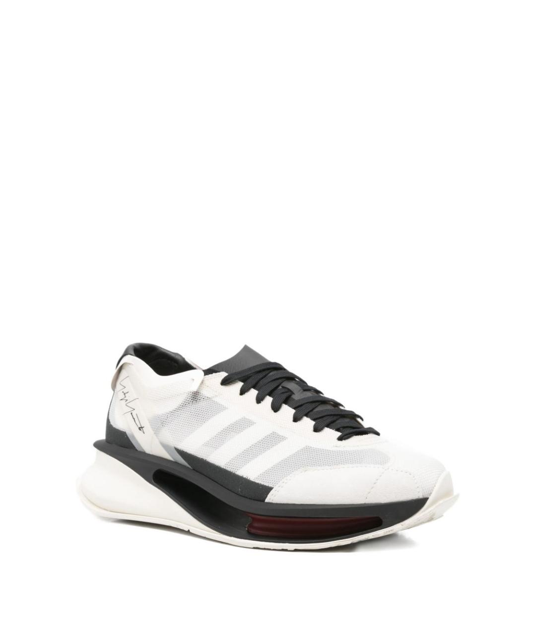 Y-3 Белые текстильные низкие кроссовки / кеды, фото 3