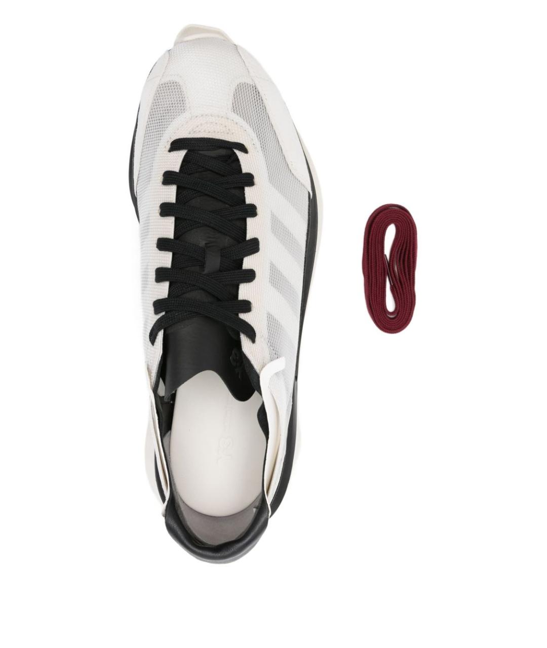 Y-3 Белые текстильные низкие кроссовки / кеды, фото 4