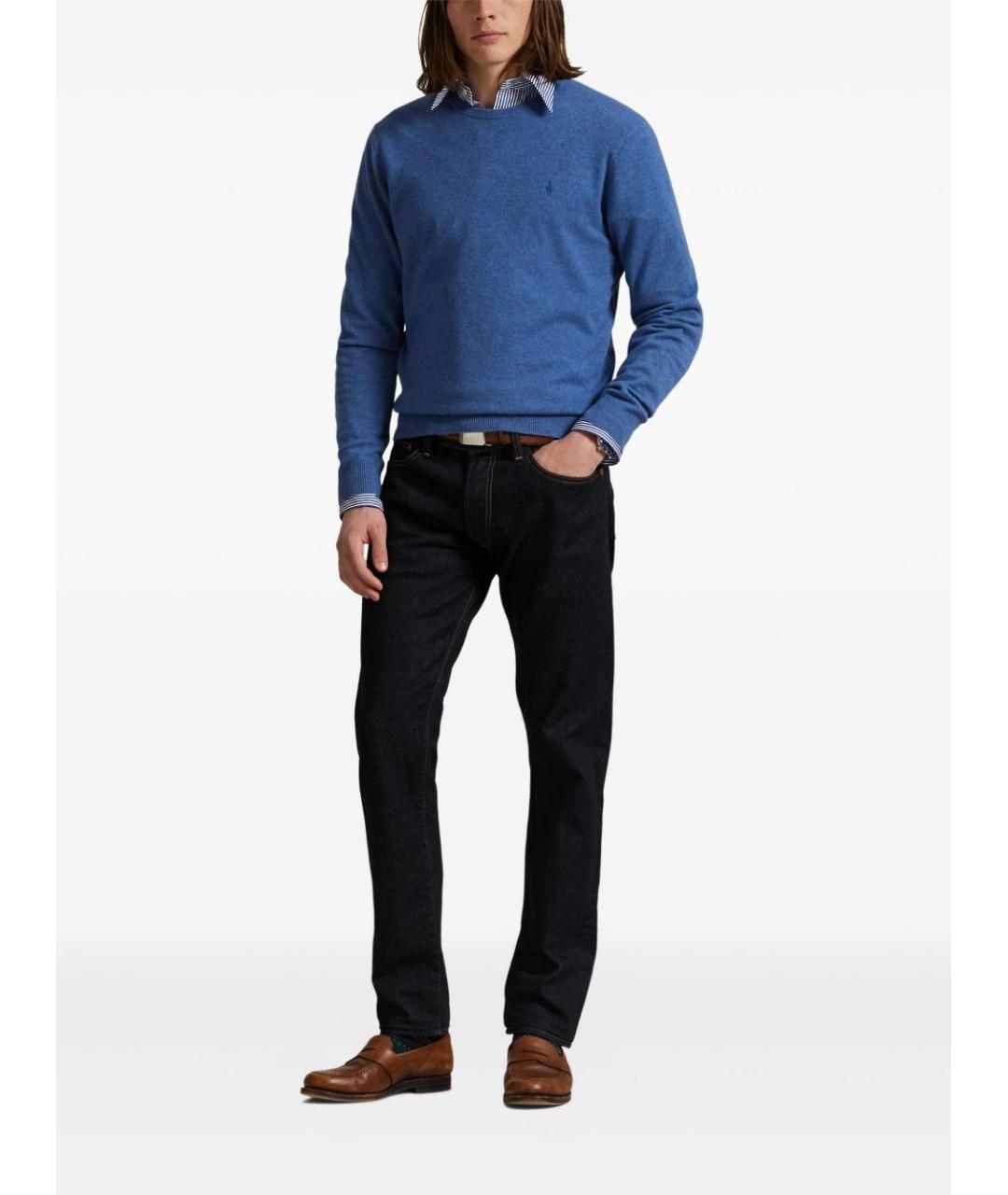 POLO RALPH LAUREN Синий шерстяной джемпер / свитер, фото 4
