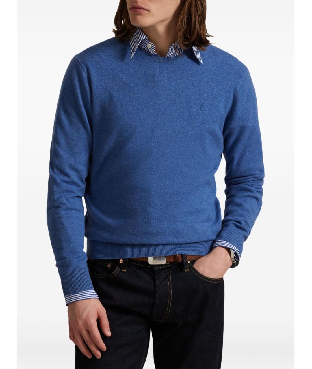 POLO RALPH LAUREN Синий шерстяной джемпер / свитер, фото 3