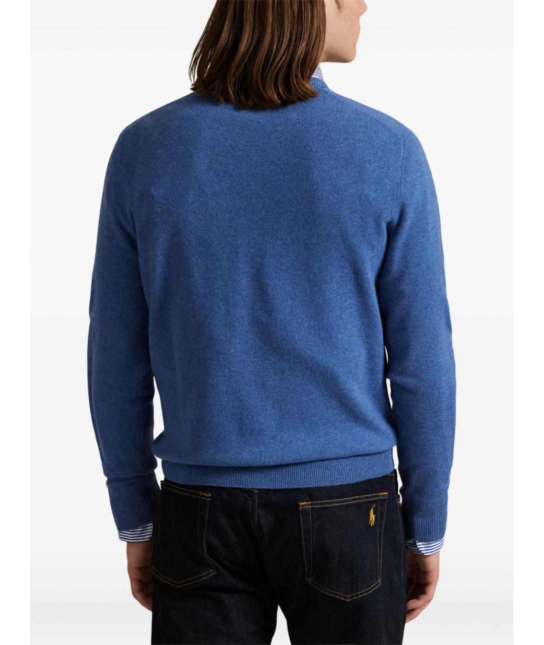 POLO RALPH LAUREN Синий шерстяной джемпер / свитер, фото 2