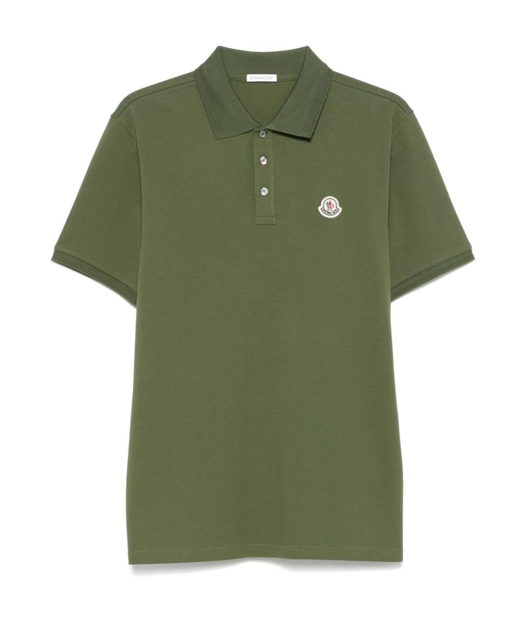 MONCLER Зеленая хлопковая футболка, фото 1