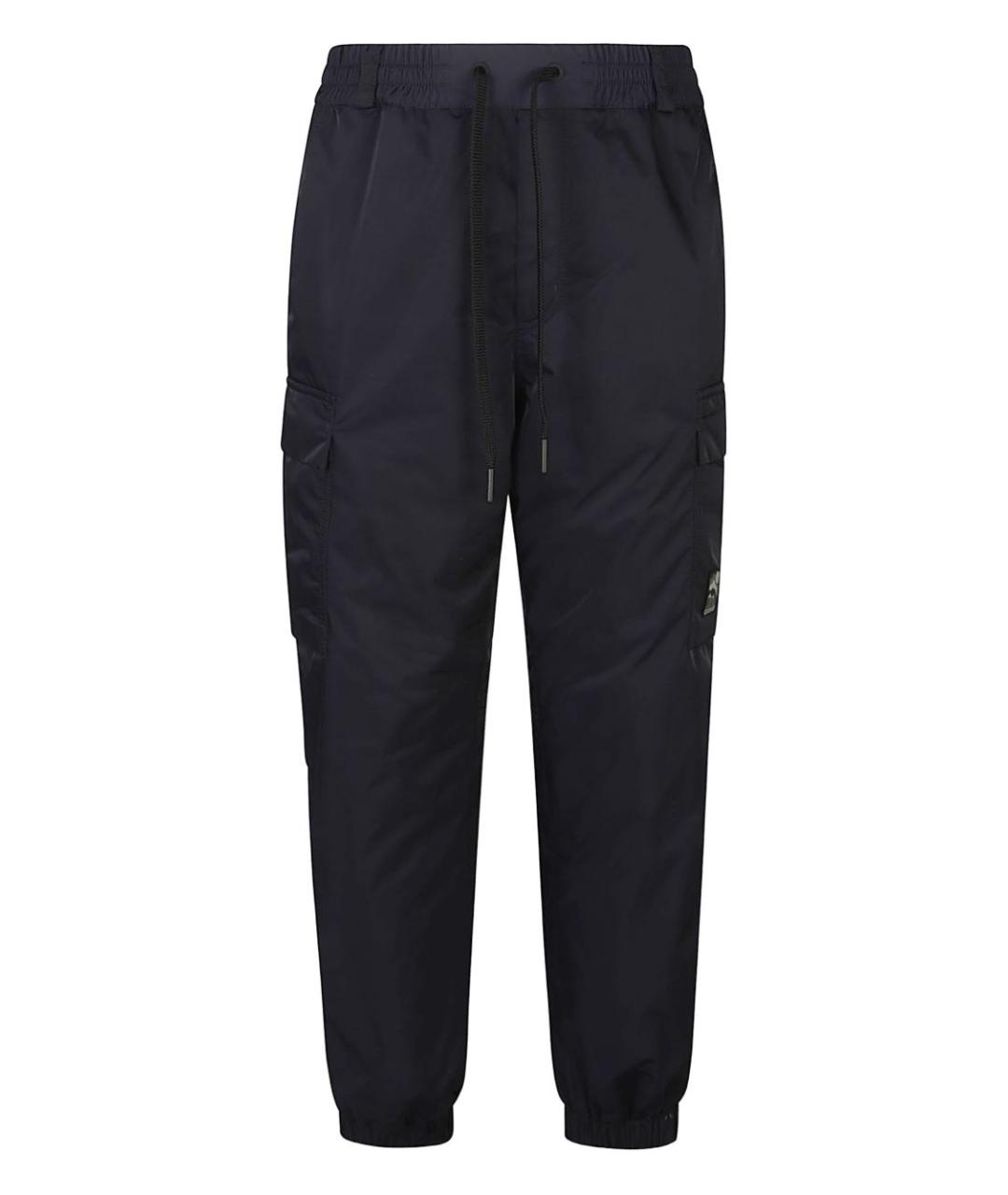 MONCLER GRENOBLE Темно-синие полиэстеровые повседневные брюки, фото 1