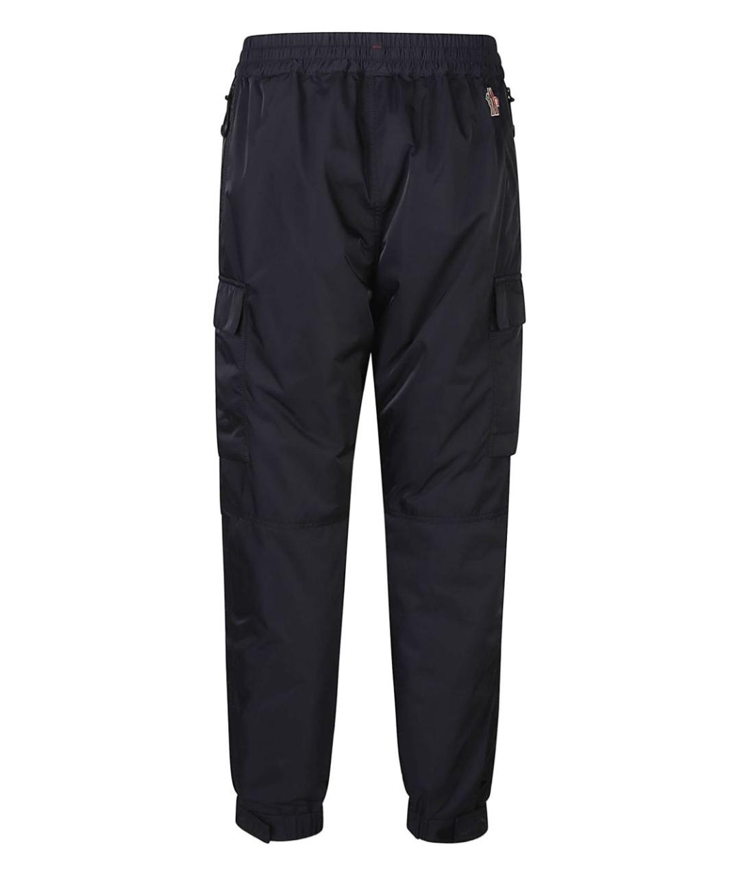 MONCLER GRENOBLE Темно-синие полиэстеровые повседневные брюки, фото 2