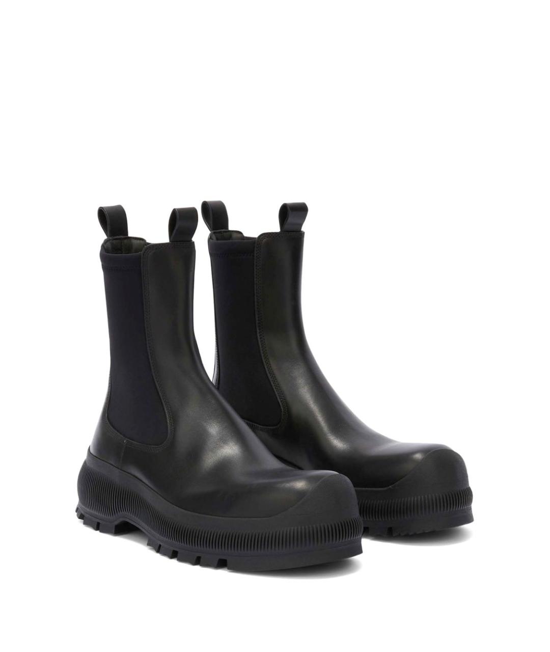 JIL SANDER Черные кожаные ботинки, фото 2