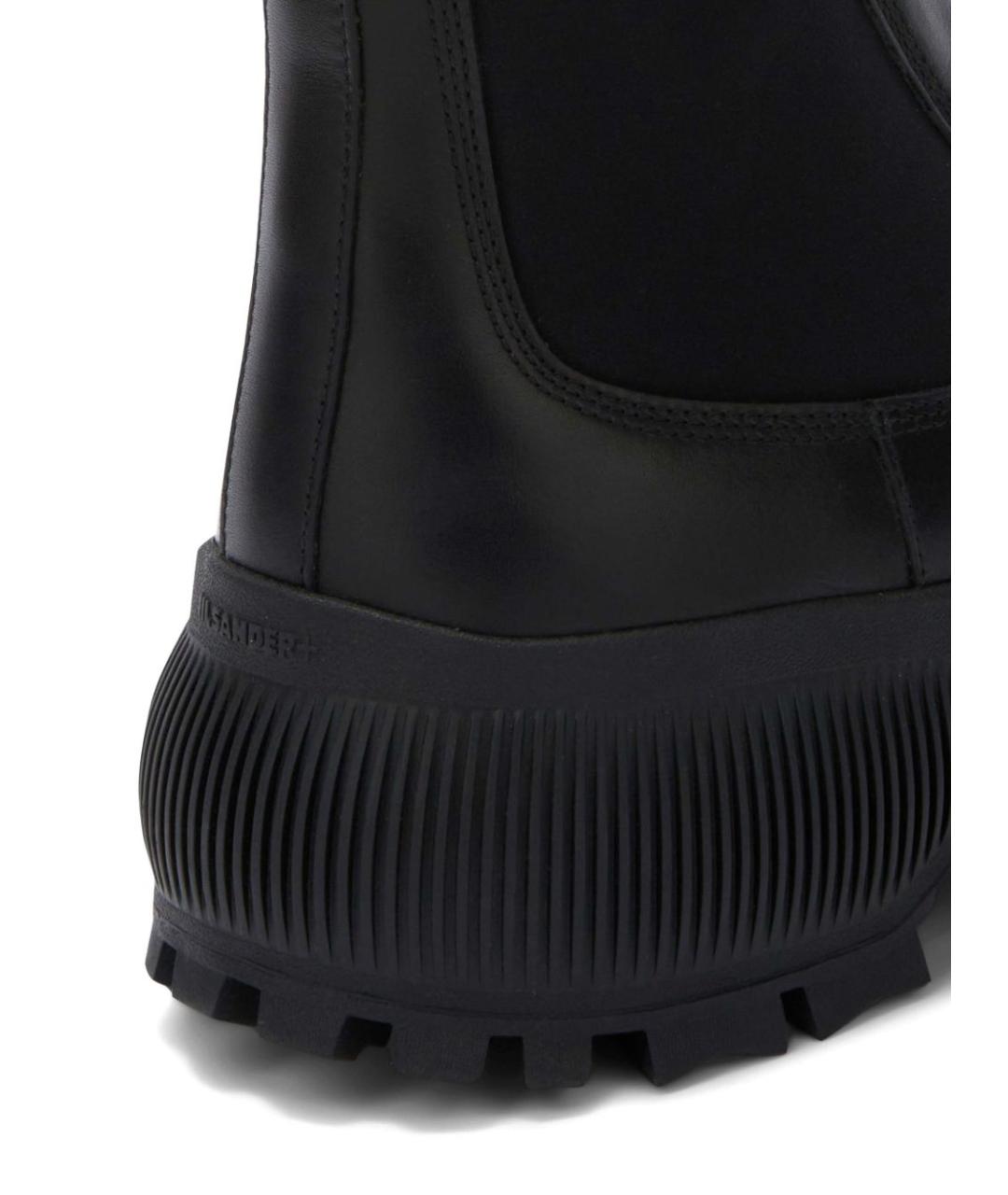 JIL SANDER Черные кожаные ботинки, фото 4