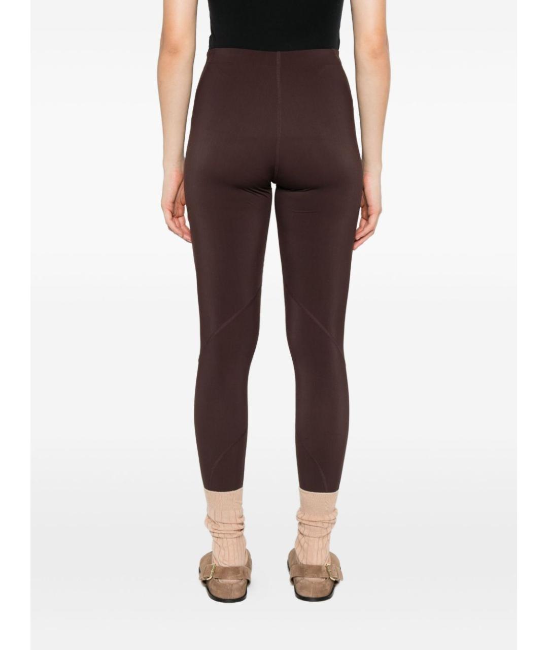 JIL SANDER Коричневые полиамидовые леггинсы и велосипедки, фото 3