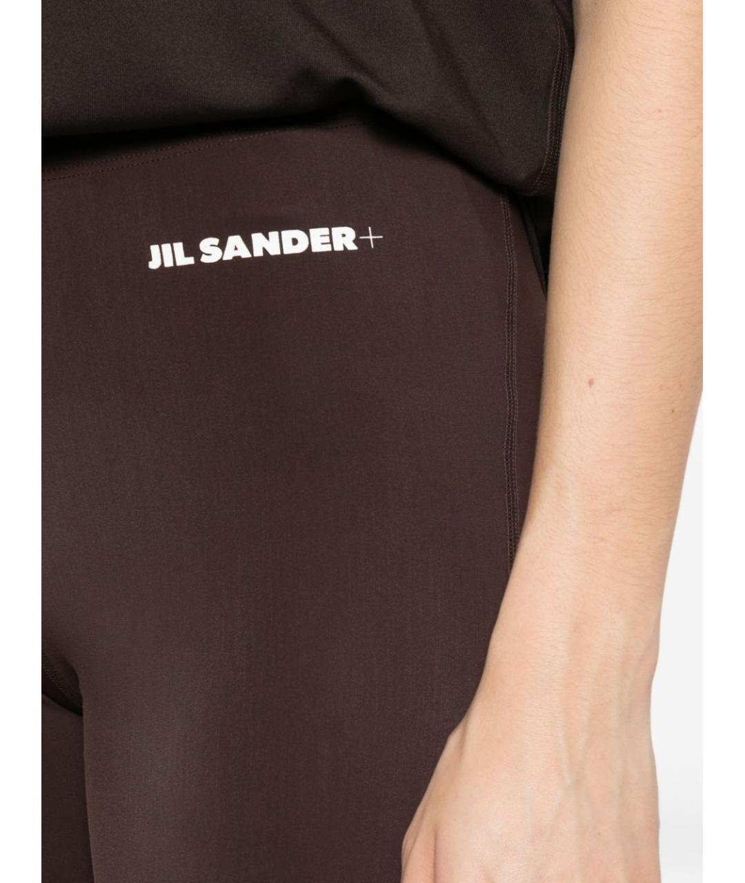 JIL SANDER Коричневые полиамидовые леггинсы и велосипедки, фото 2