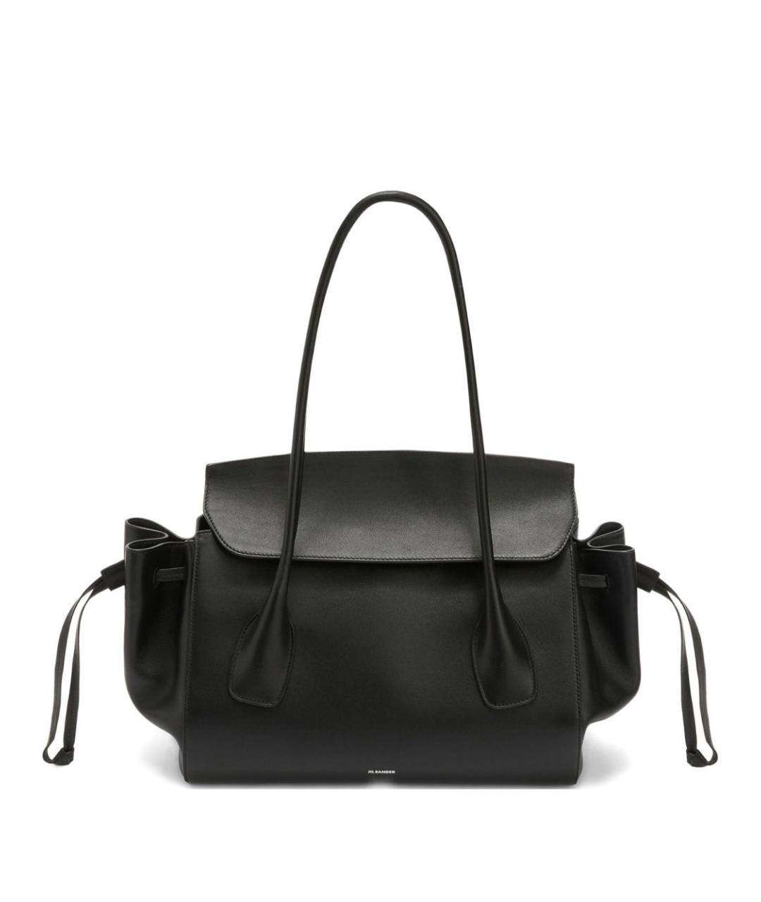 JIL SANDER Черная кожаная сумка тоут, фото 1