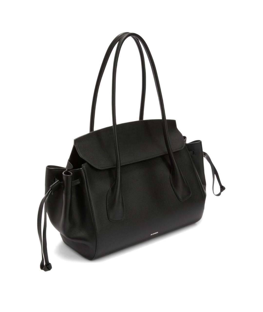 JIL SANDER Черная кожаная сумка тоут, фото 2