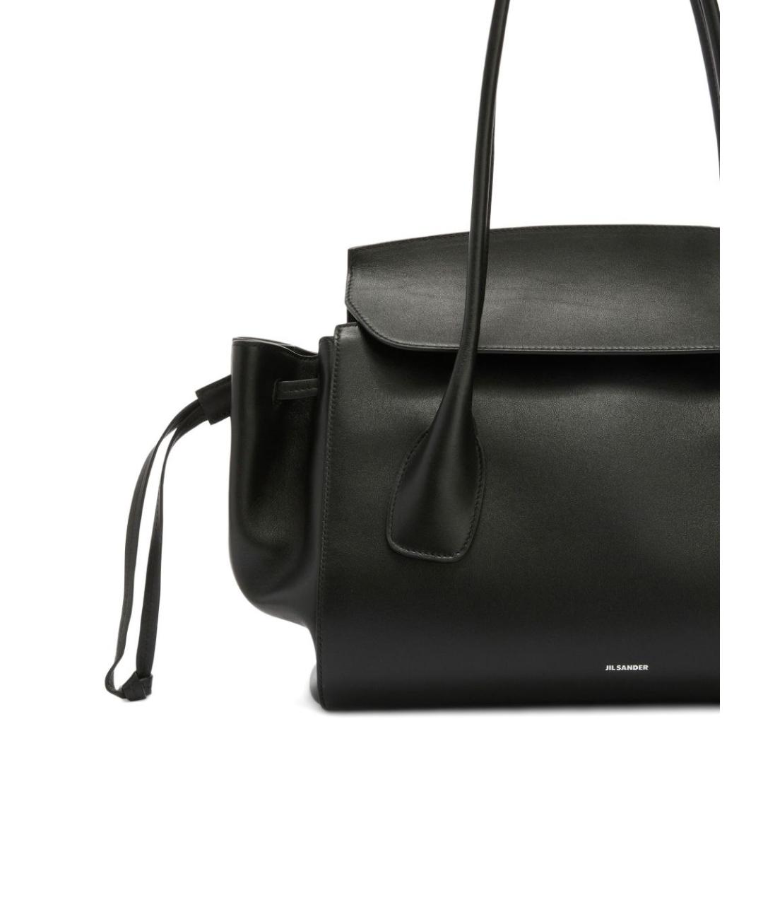 JIL SANDER Черная кожаная сумка тоут, фото 5