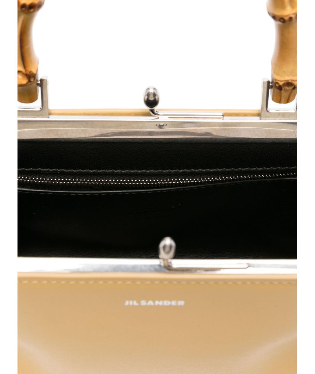 JIL SANDER Бежевая кожаная сумка тоут, фото 5