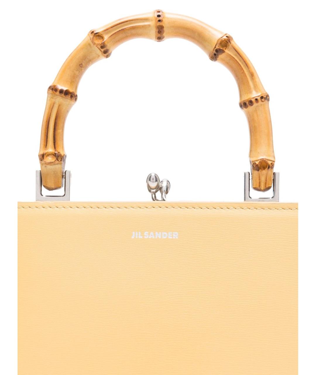 JIL SANDER Бежевая кожаная сумка тоут, фото 4