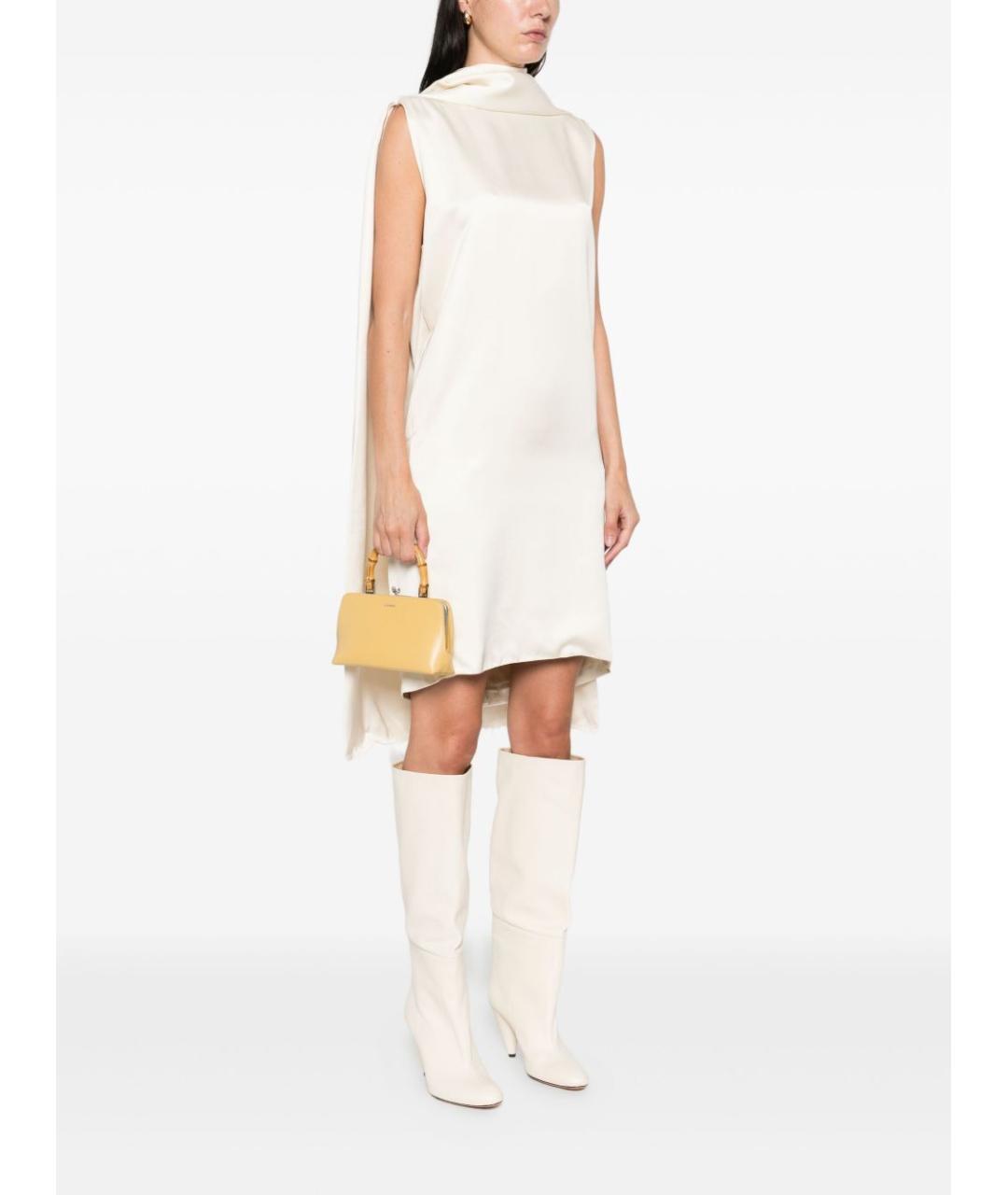 JIL SANDER Бежевая кожаная сумка тоут, фото 3