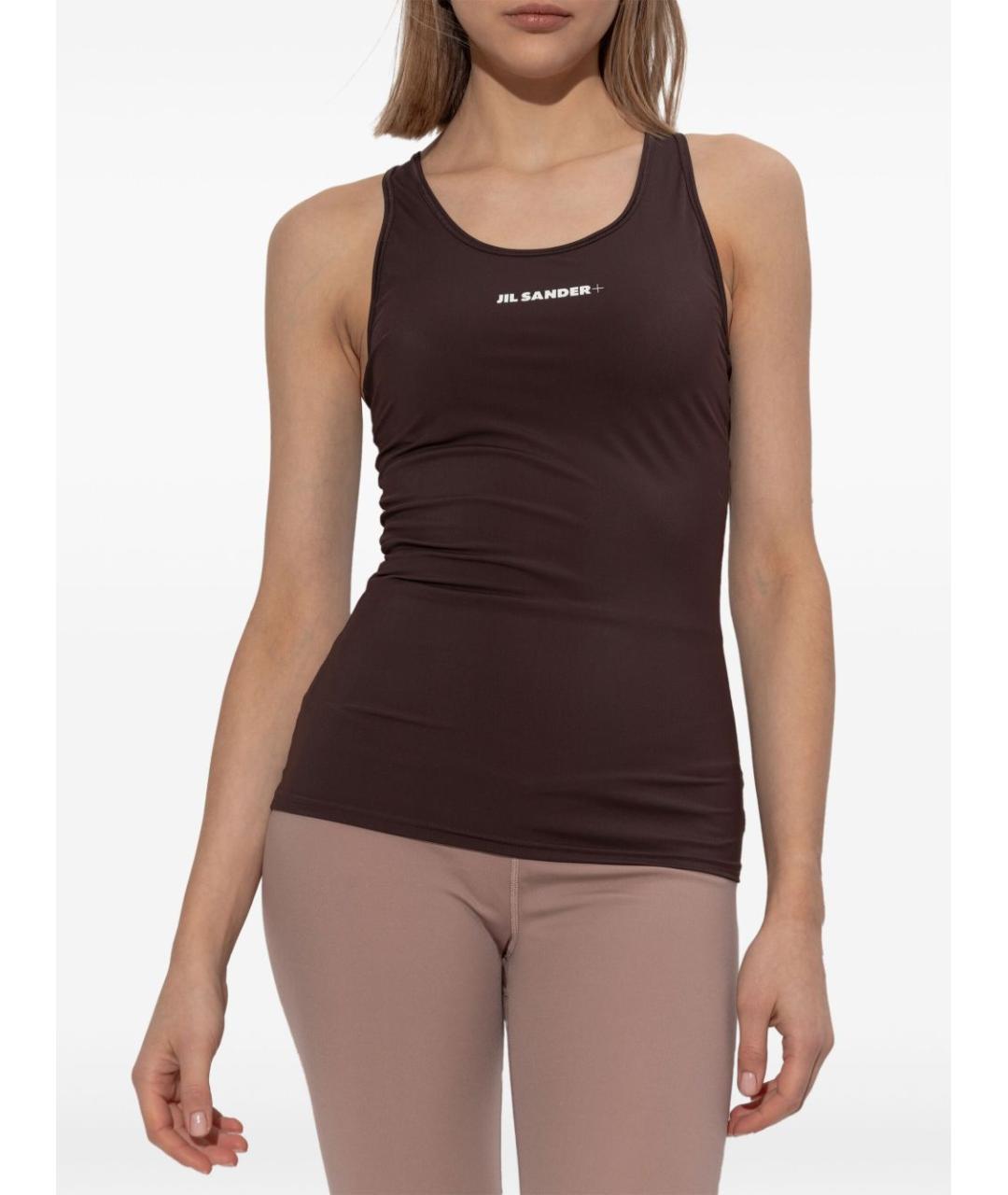 JIL SANDER Коричневая полиамидовая майка, фото 3