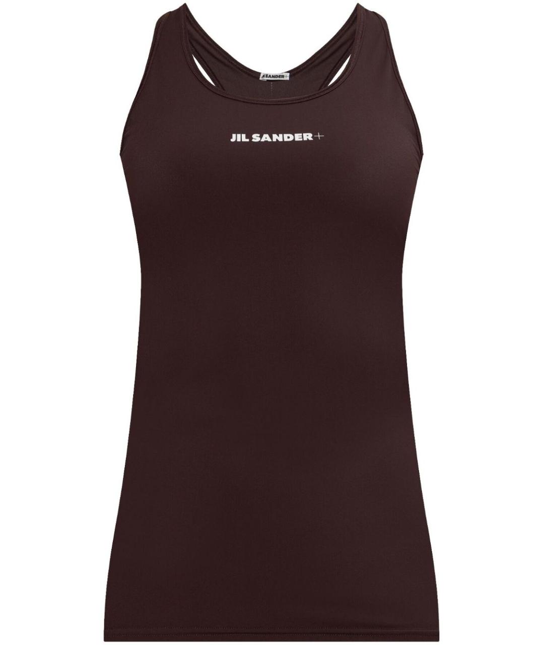 JIL SANDER Коричневая полиамидовая майка, фото 1