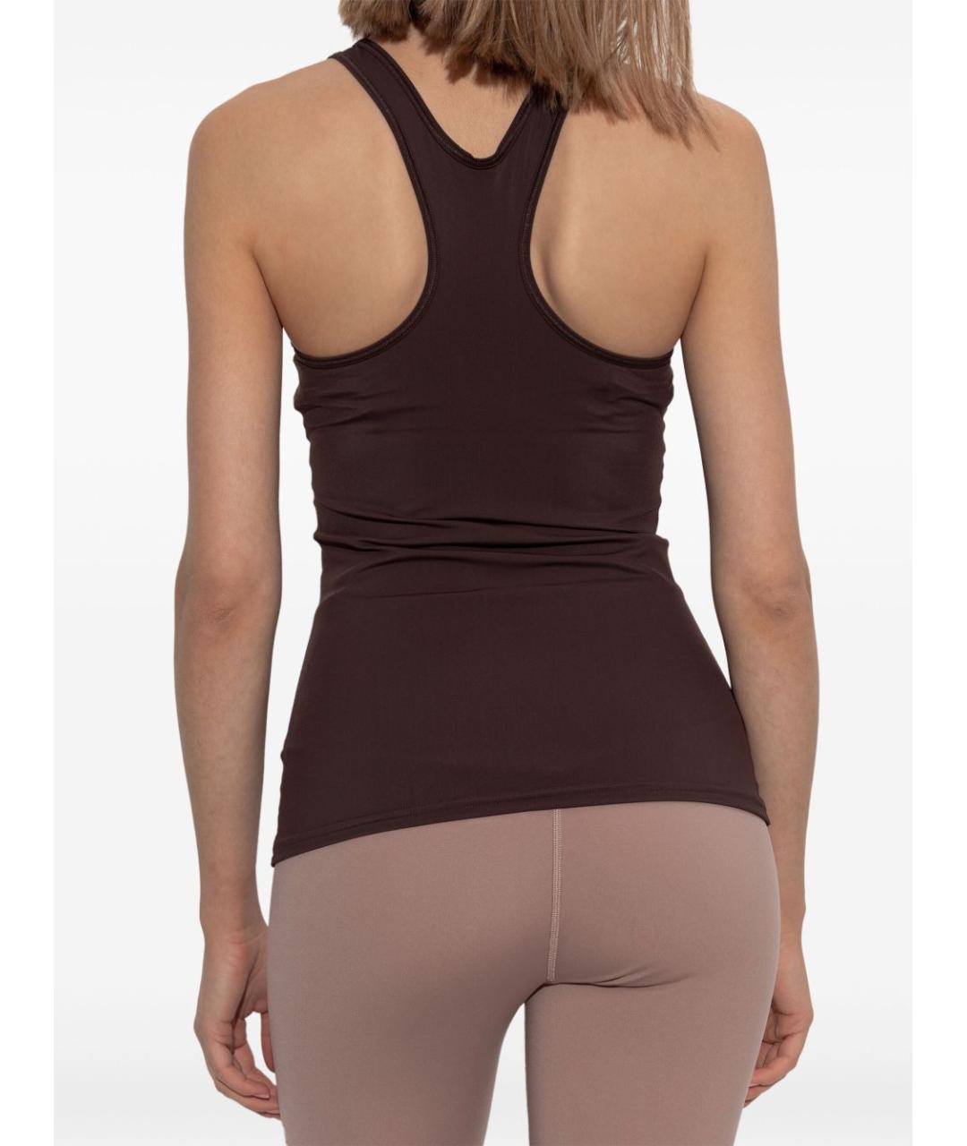 JIL SANDER Коричневая полиамидовая майка, фото 4