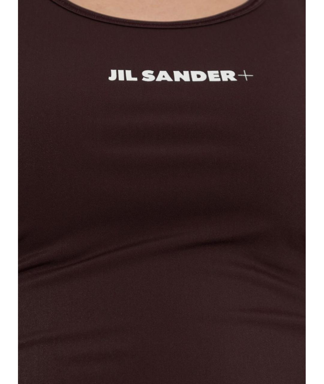 JIL SANDER Коричневая полиамидовая майка, фото 2