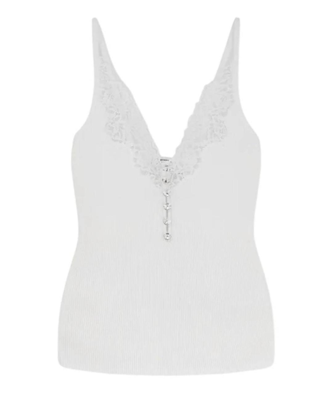 SELF-PORTRAIT Белая вискозная майка, фото 1