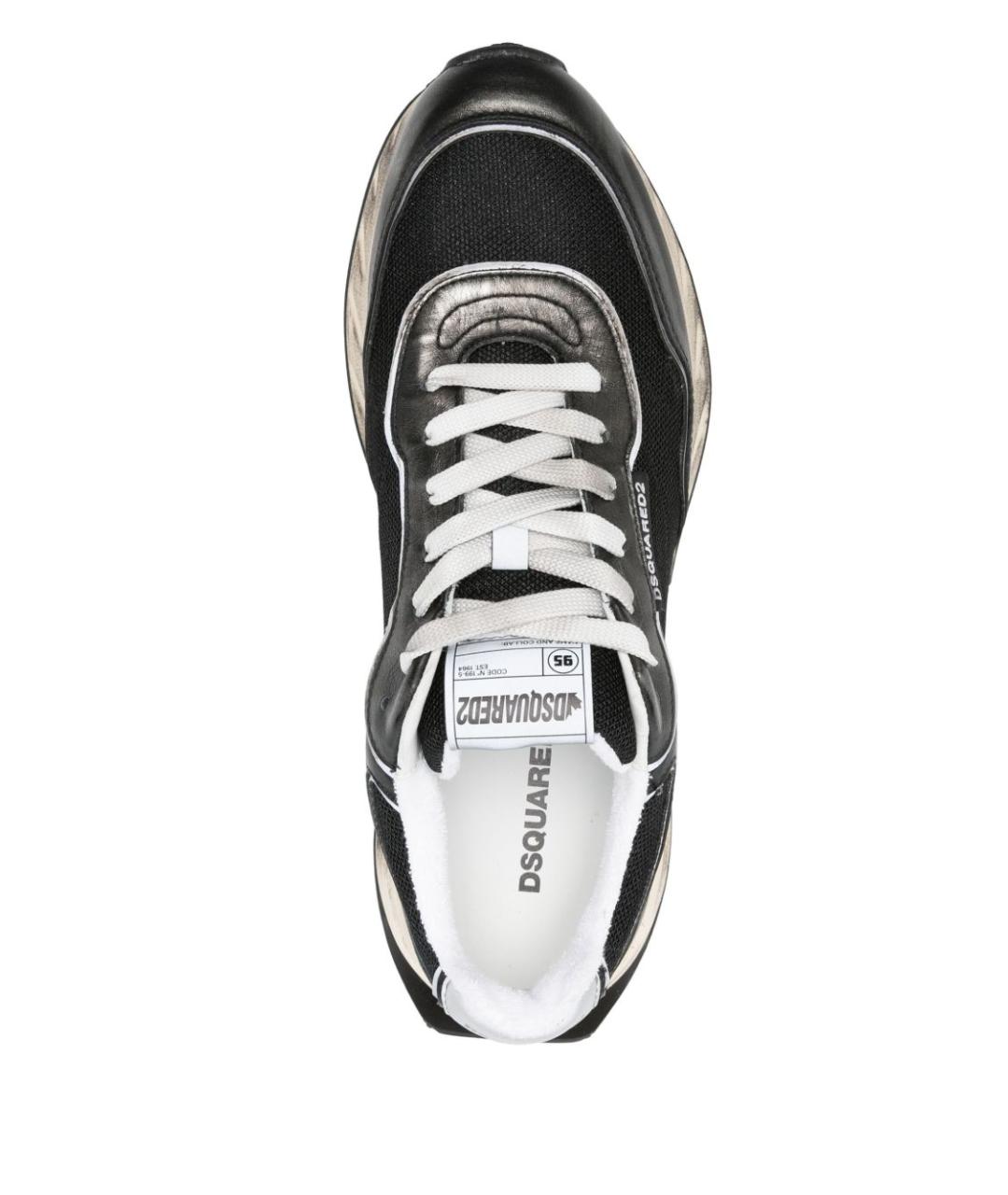 DSQUARED2 Черные текстильные низкие кроссовки / кеды, фото 2