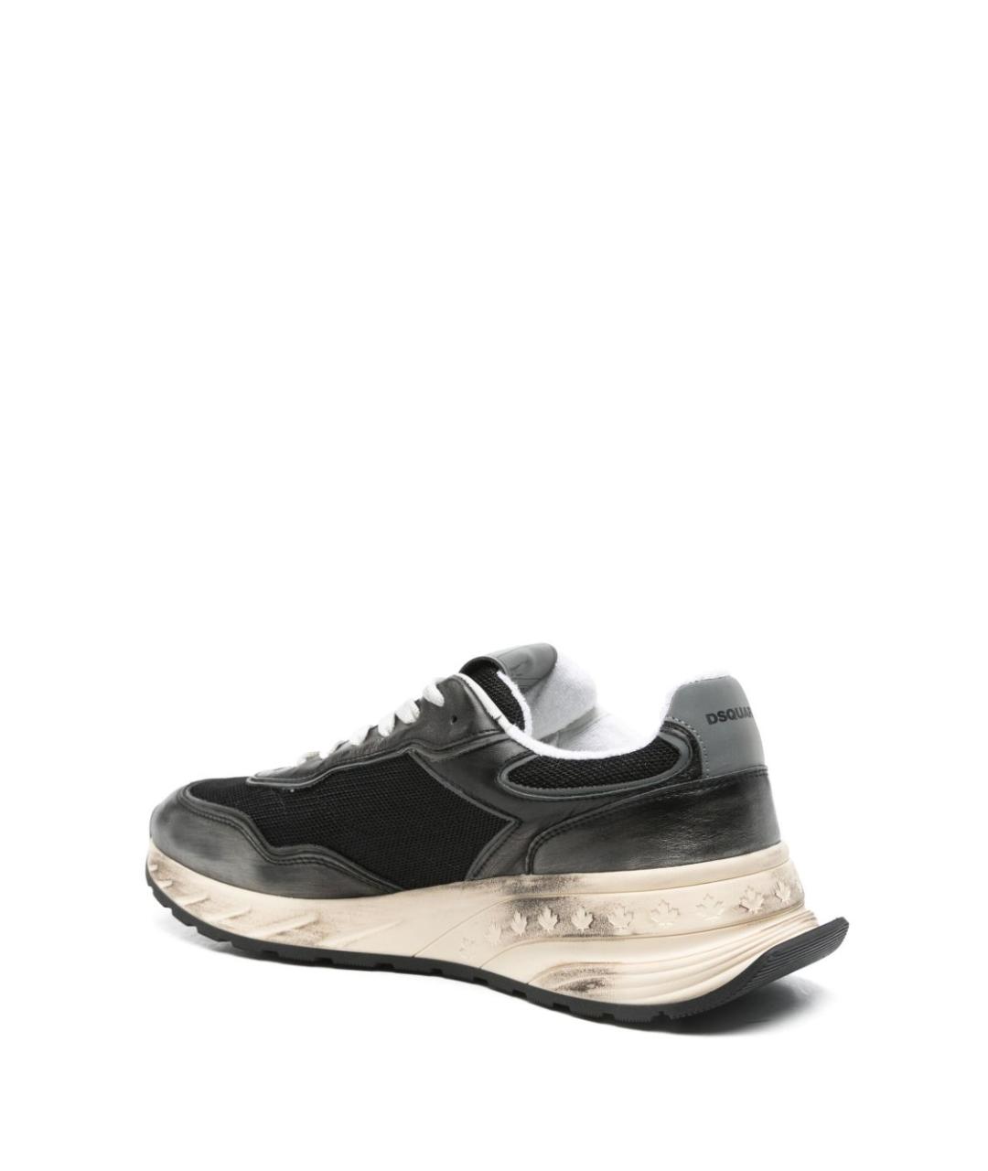 DSQUARED2 Черные текстильные низкие кроссовки / кеды, фото 4
