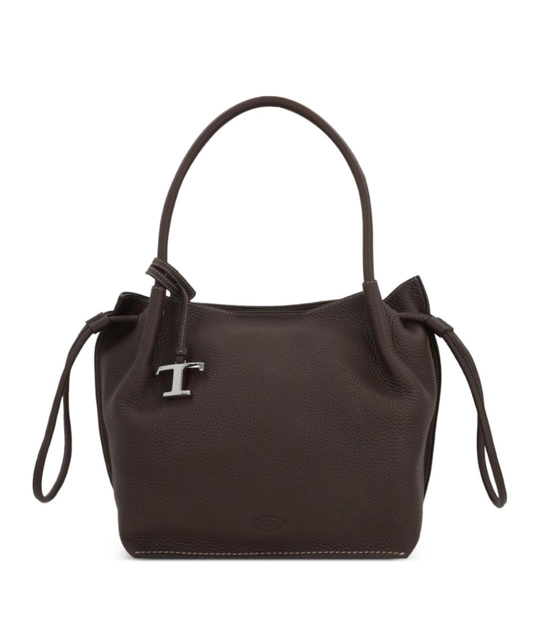 TOD'S Коричневая кожаная сумка тоут, фото 1