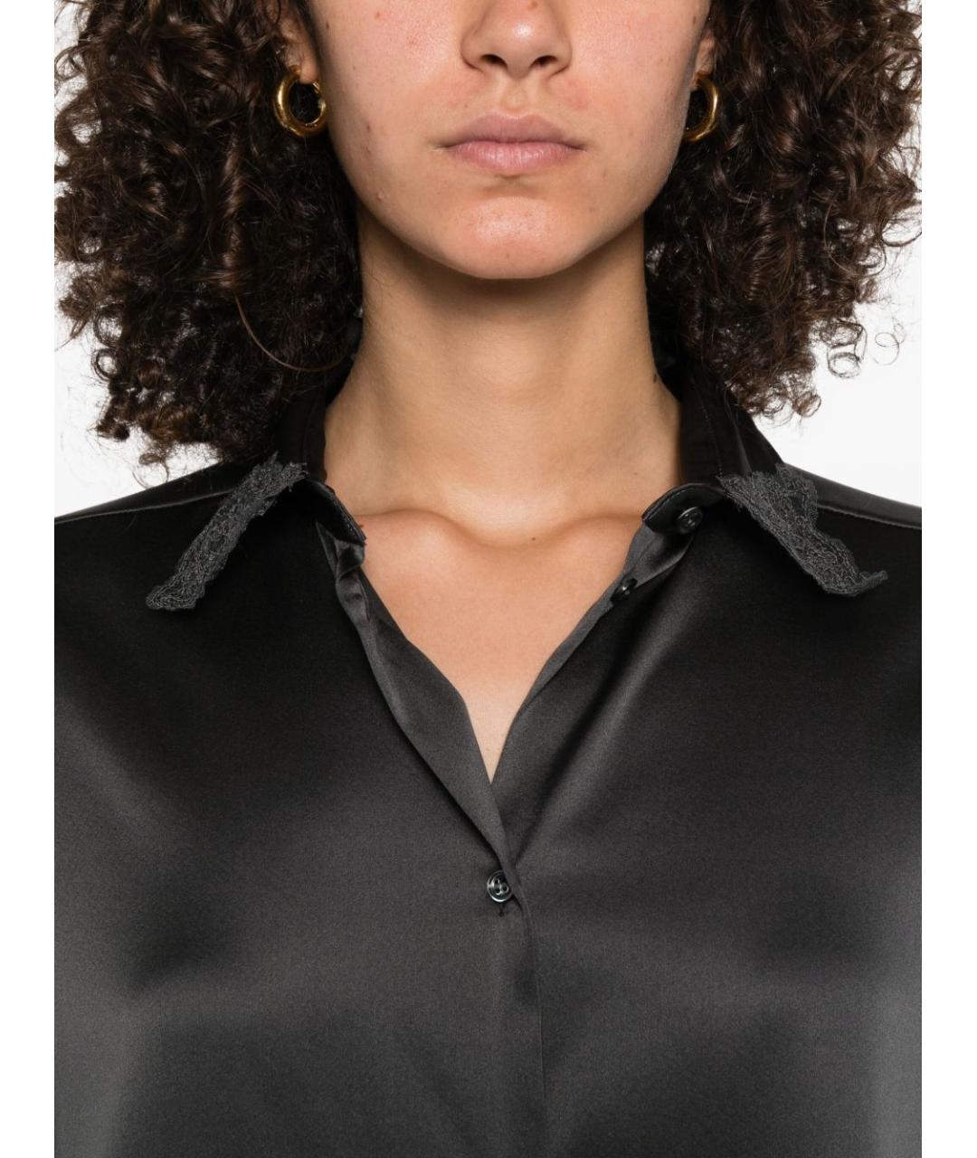 ERMANNO SCERVINO Антрацитовая шелковая рубашка, фото 5