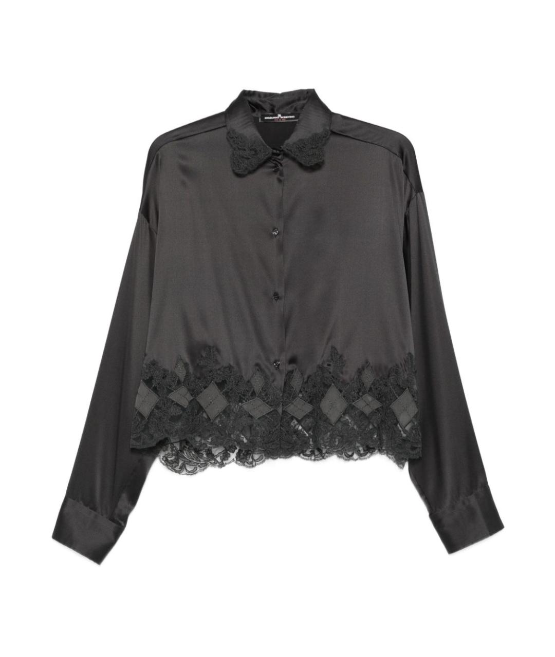 ERMANNO SCERVINO Антрацитовая шелковая рубашка, фото 1