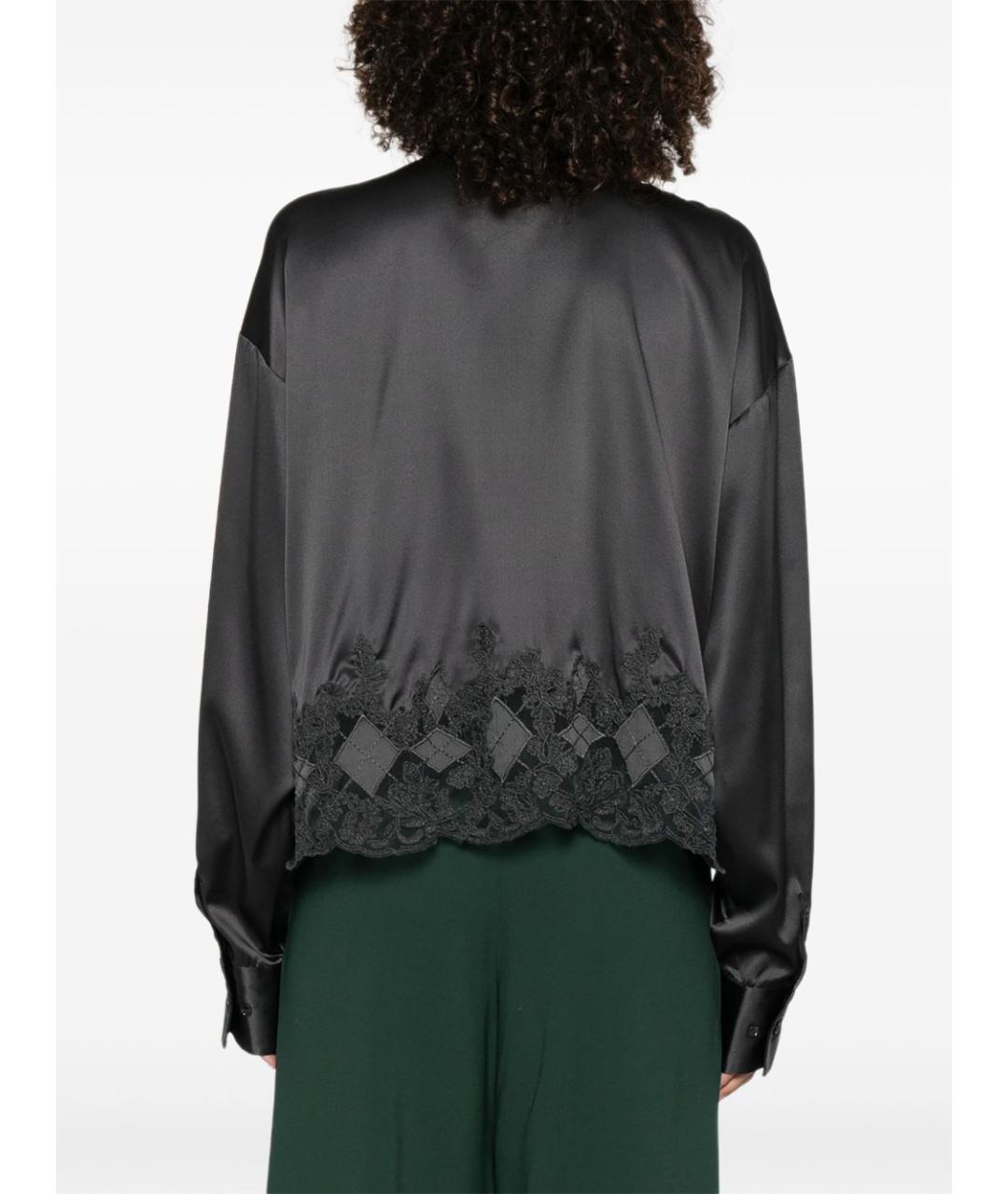ERMANNO SCERVINO Антрацитовая шелковая рубашка, фото 4