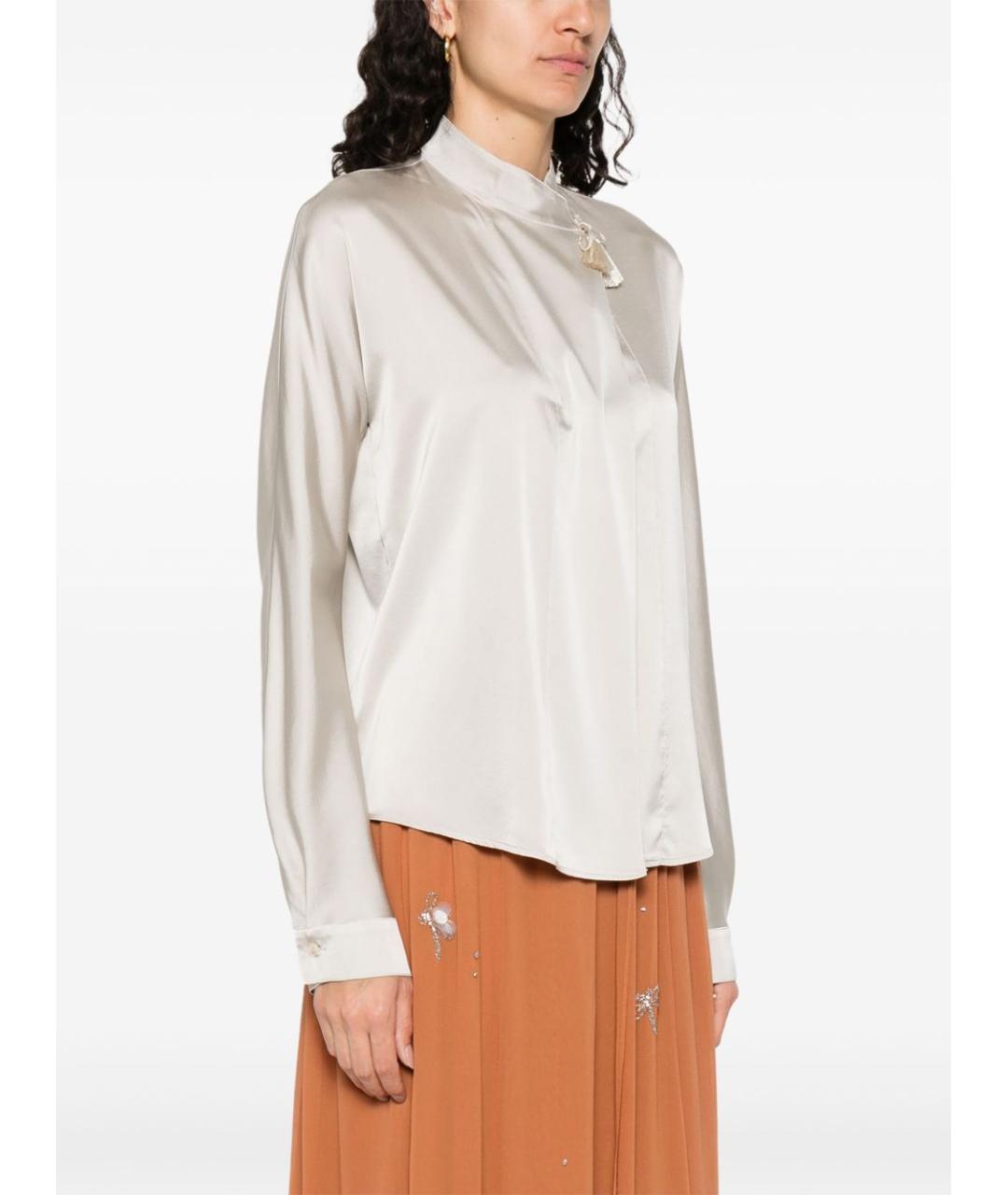 FORTE FORTE Серая шелковая блузы, фото 3