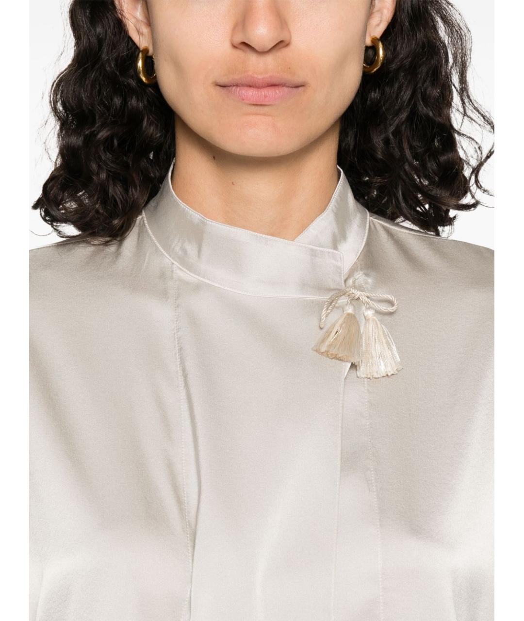 FORTE FORTE Серая шелковая блузы, фото 4