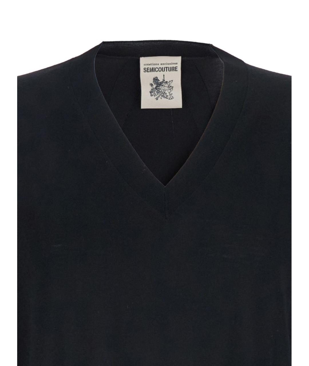 SEMICOUTURE Черный шерстяной джемпер / свитер, фото 3