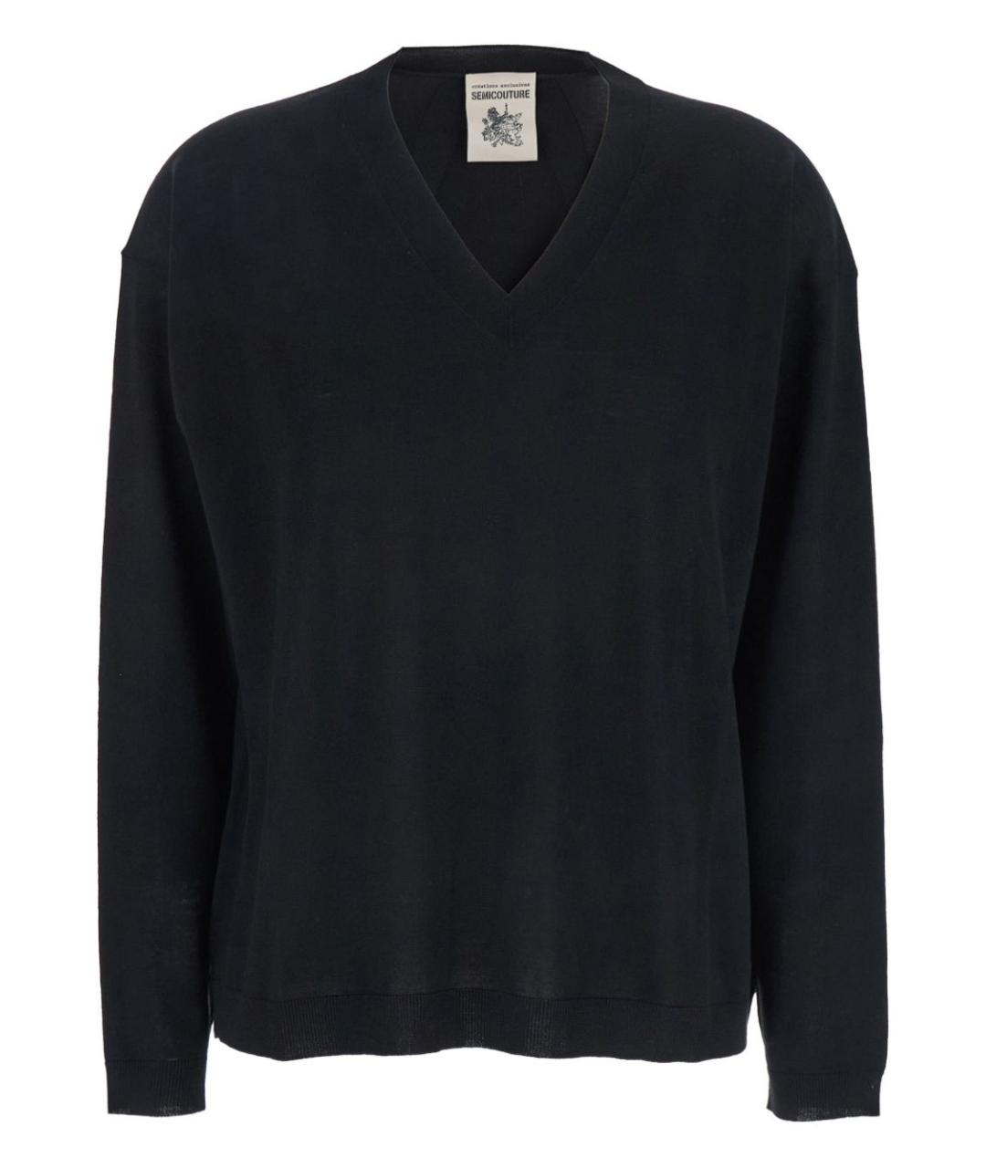 SEMICOUTURE Черный шерстяной джемпер / свитер, фото 1