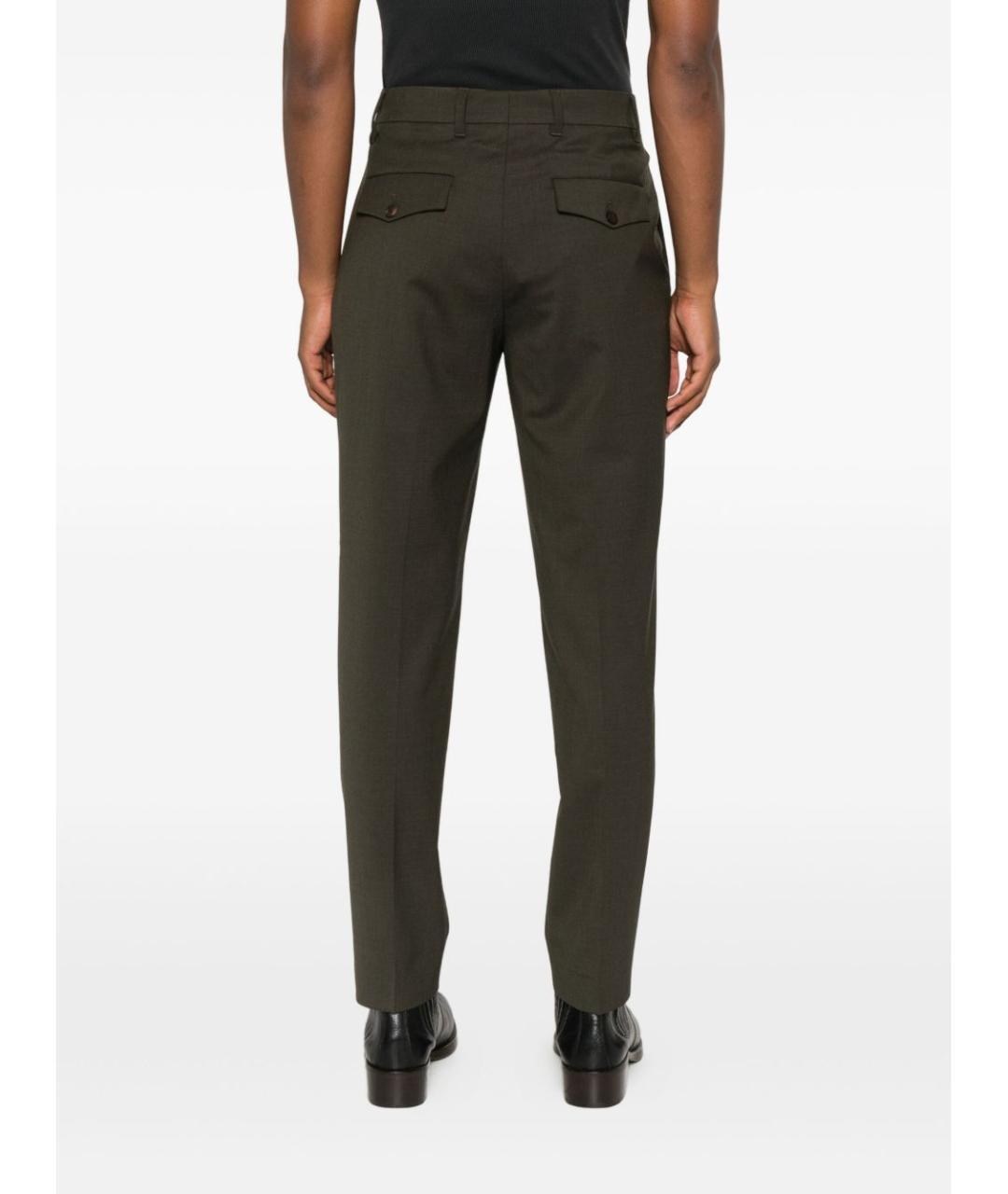 JACQUEMUS Зеленые хлопковые повседневные брюки, фото 2