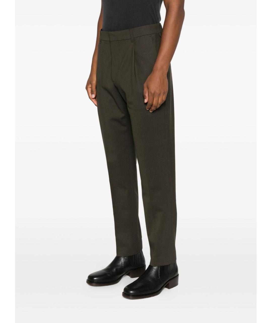 JACQUEMUS Зеленые хлопковые повседневные брюки, фото 4