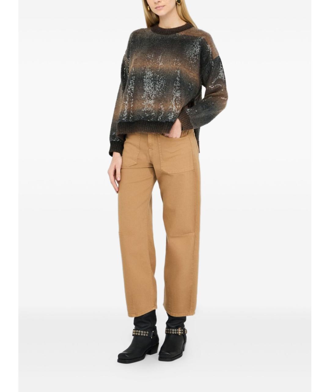 LIU JO Коричневый полиэстеровый джемпер / свитер, фото 5