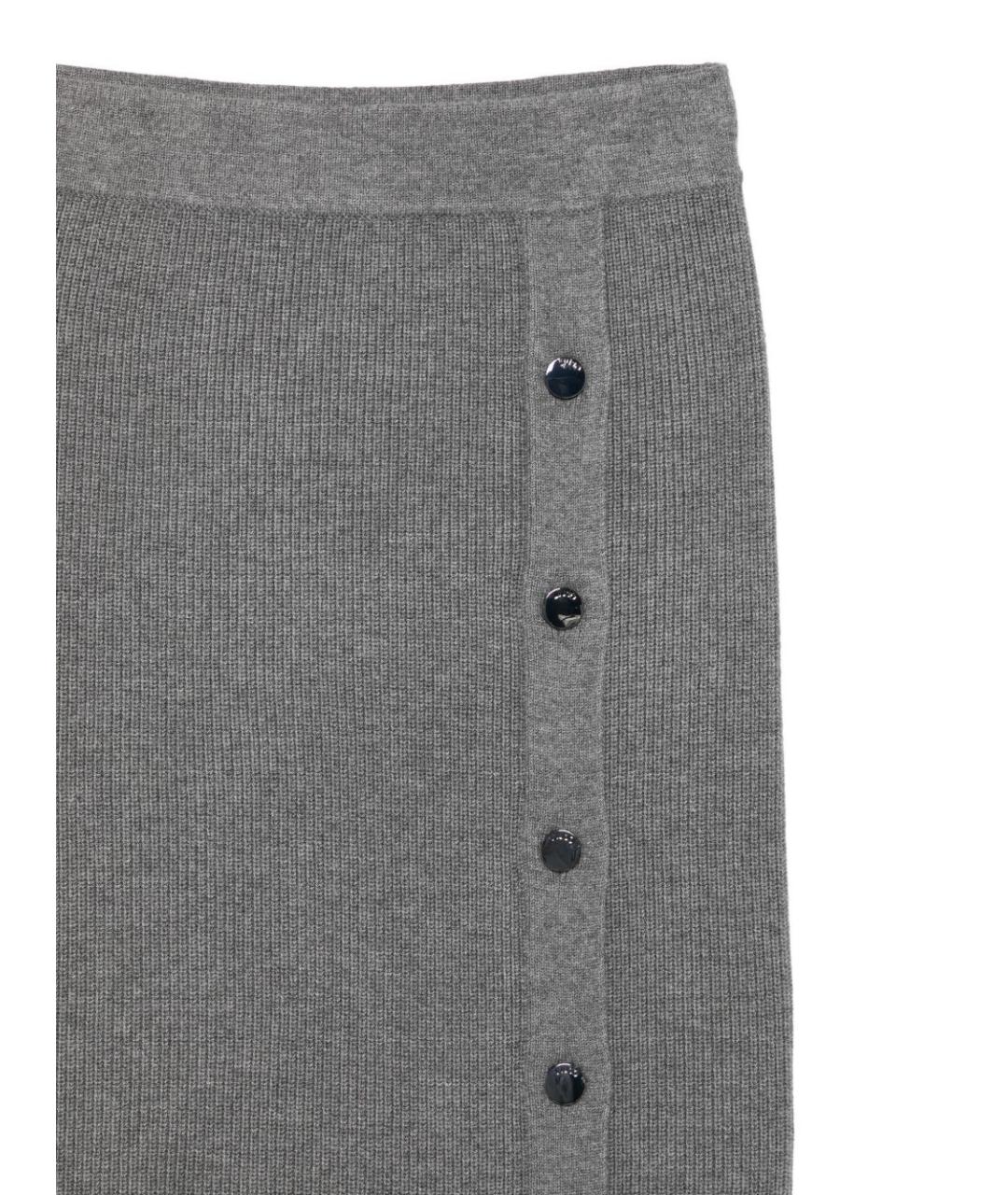 LIU JO Серая вискозная юбка миди, фото 3