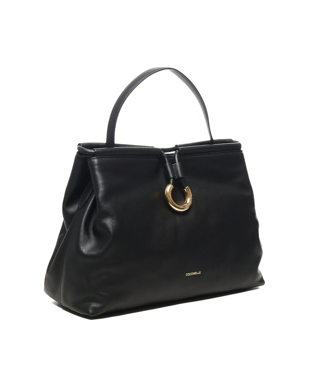 COCCINELLE Черная кожаная сумка с короткими ручками, фото 4
